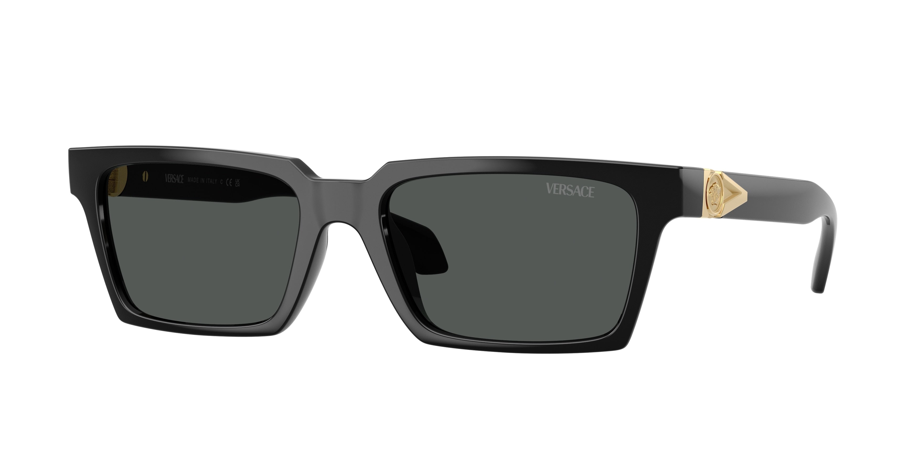 Versace VE4490U Rectangle Sunglasses  GB1/87-Black 55-140-18 - Color Map Black