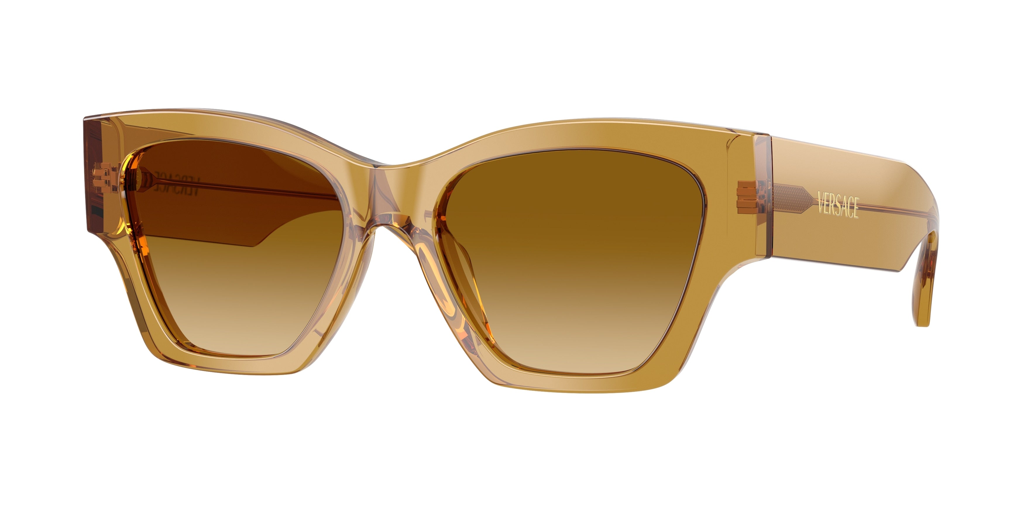 Versace VE4492U Square Sunglasses  53472L-Transparent Honey 53-140-18 - Color Map Yellow