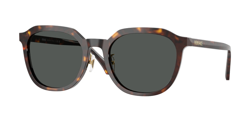 Versace VE4493D Phantos Sunglasses  108/87-Dark Havana 55-140-21 - Color Map Brown