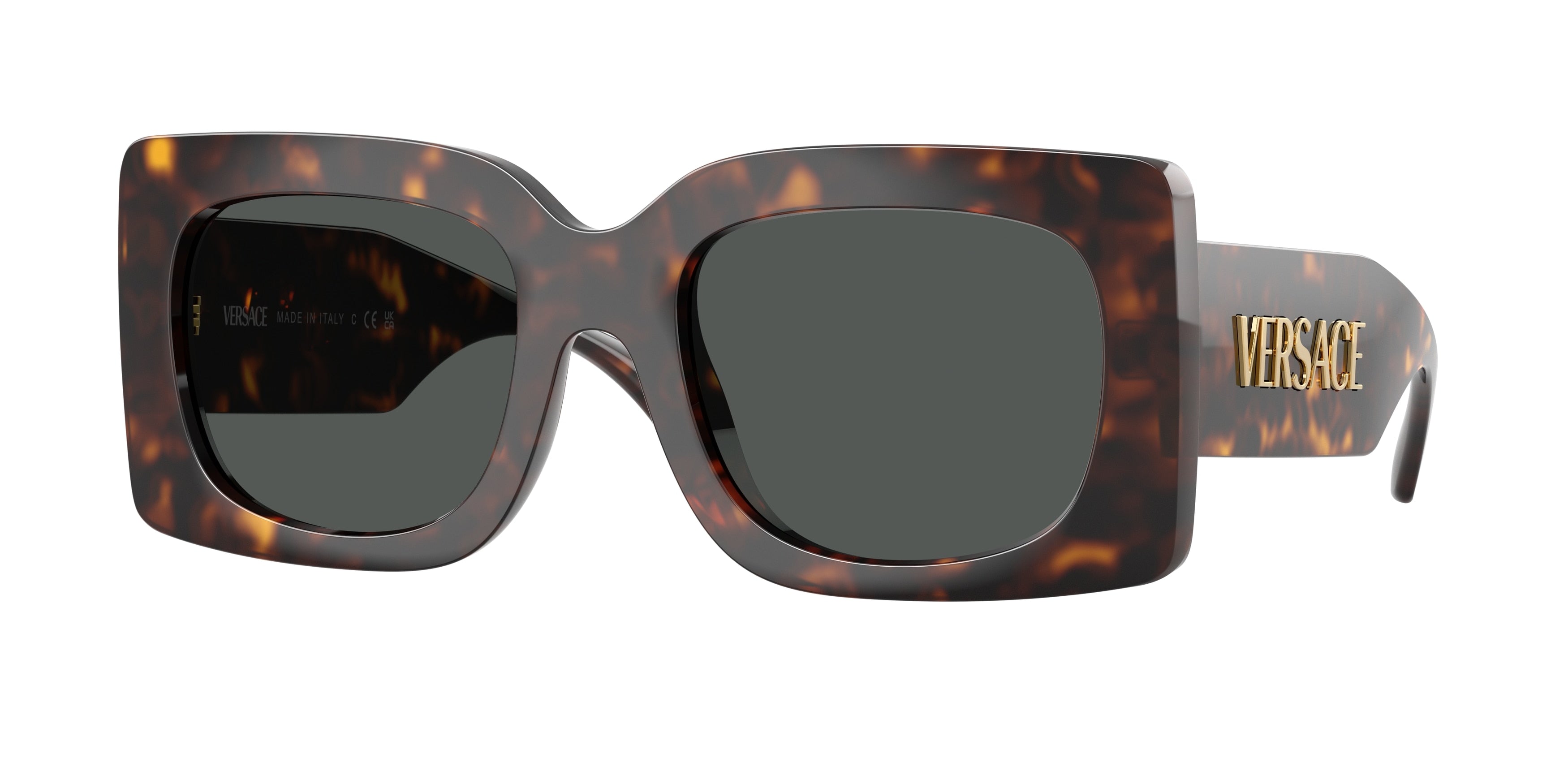 Versace VE4496U Square Sunglasses  108/87-Havana 54-140-21 - Color Map Tortoise