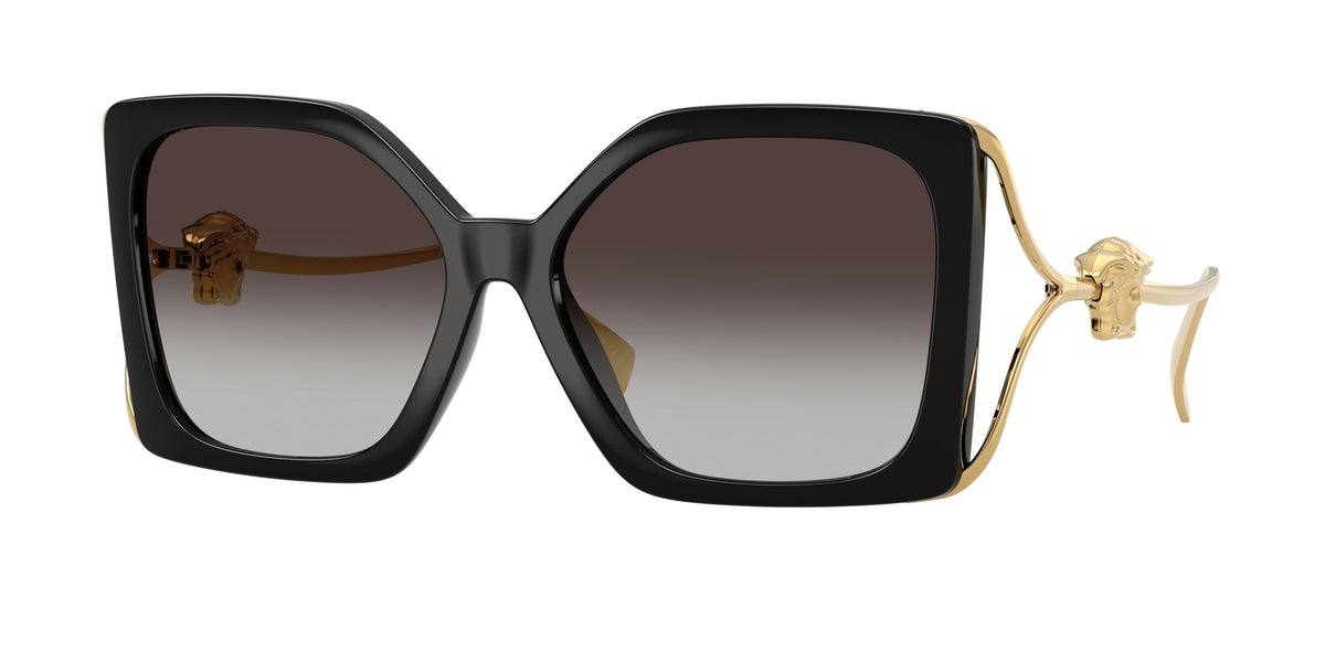 Versace VE4502U Square Sunglasses  GB1/87-Black 58-130-16 - Color Map Black