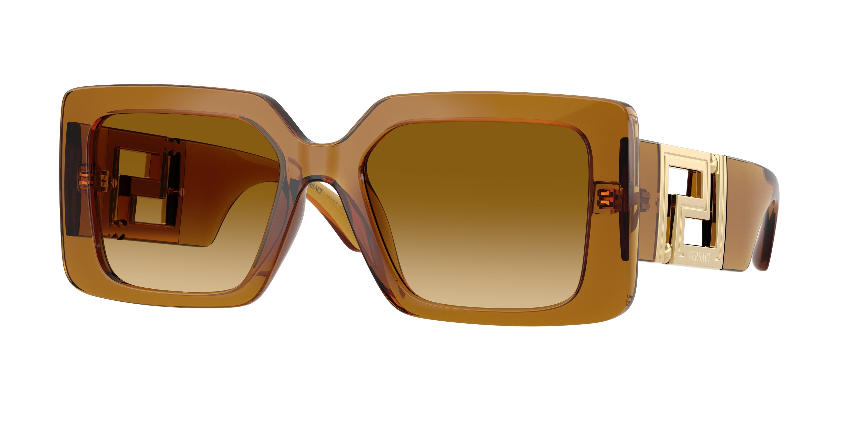 Versace VE4505U Square Sunglasses  53422L-Transparent Yellow 55-140-19 - Color Map Yellow