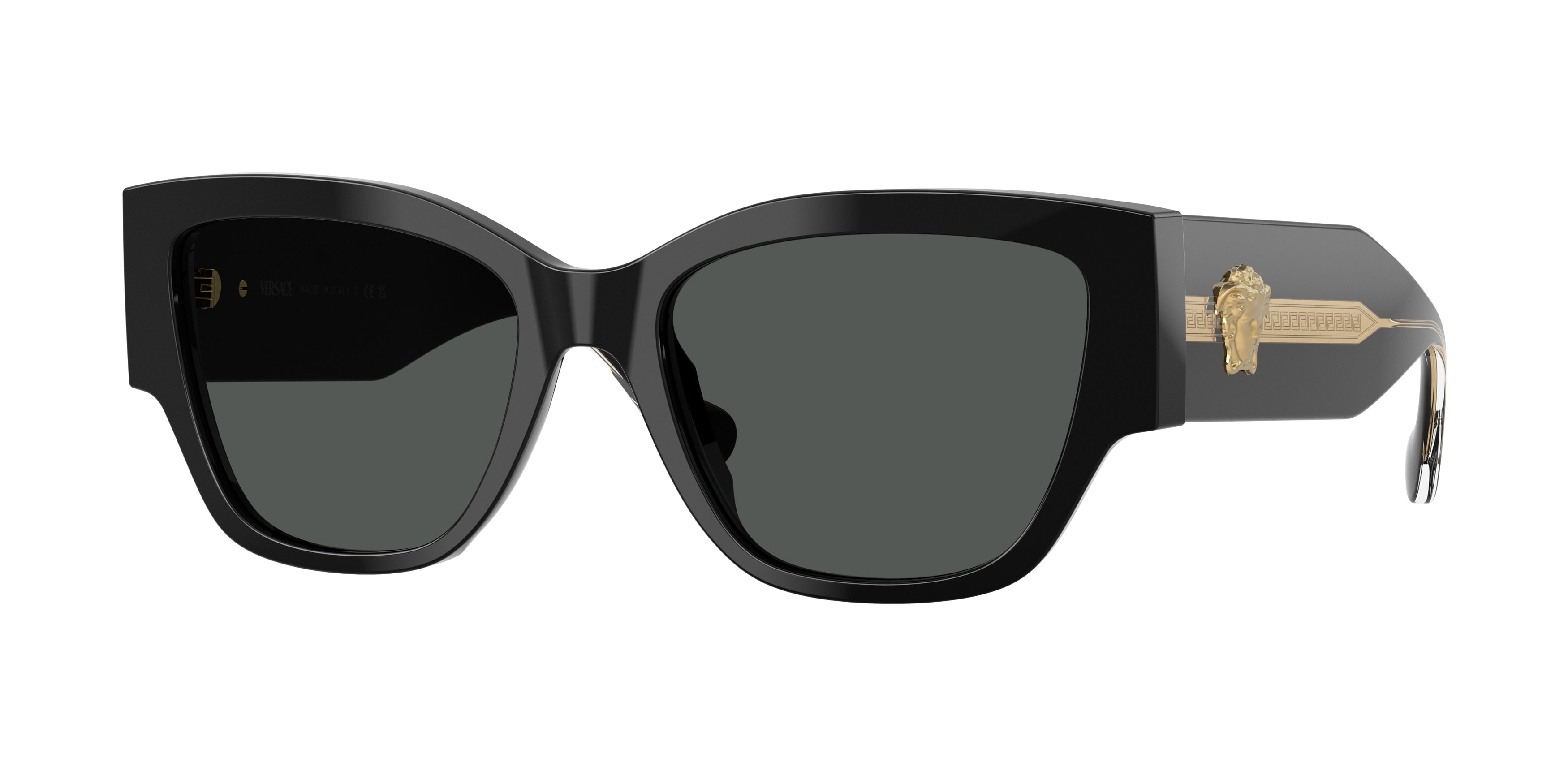 Versace VE4509U Cat Eye Sunglasses  GB1/87-Black 55-140-18 - Color Map Black