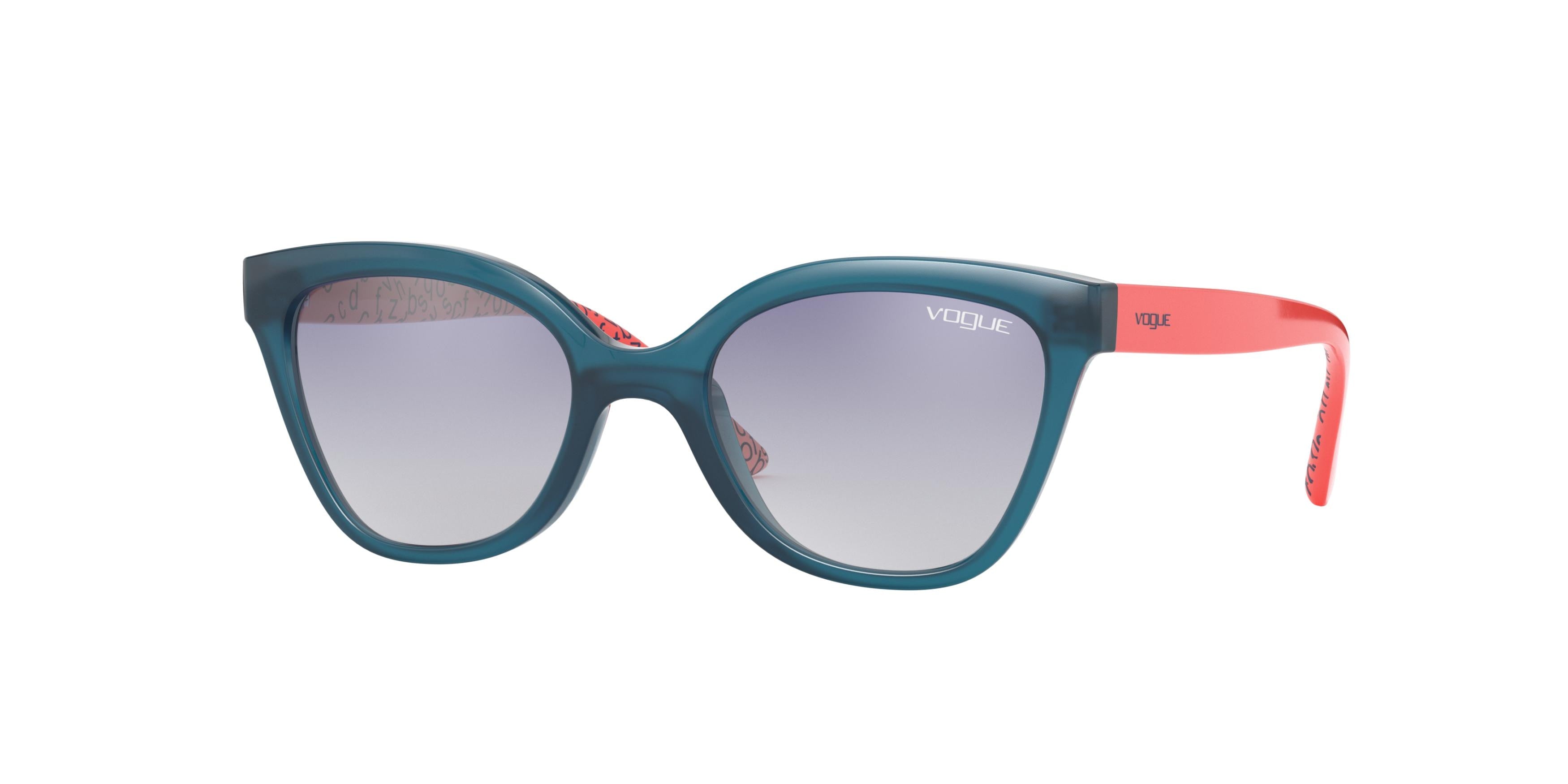 VOGUE JUNIOR SUN VJ2001 Cat Eye Sunglasses  27827B-Top Opal Blue 45-125-17 - Color Map Blue