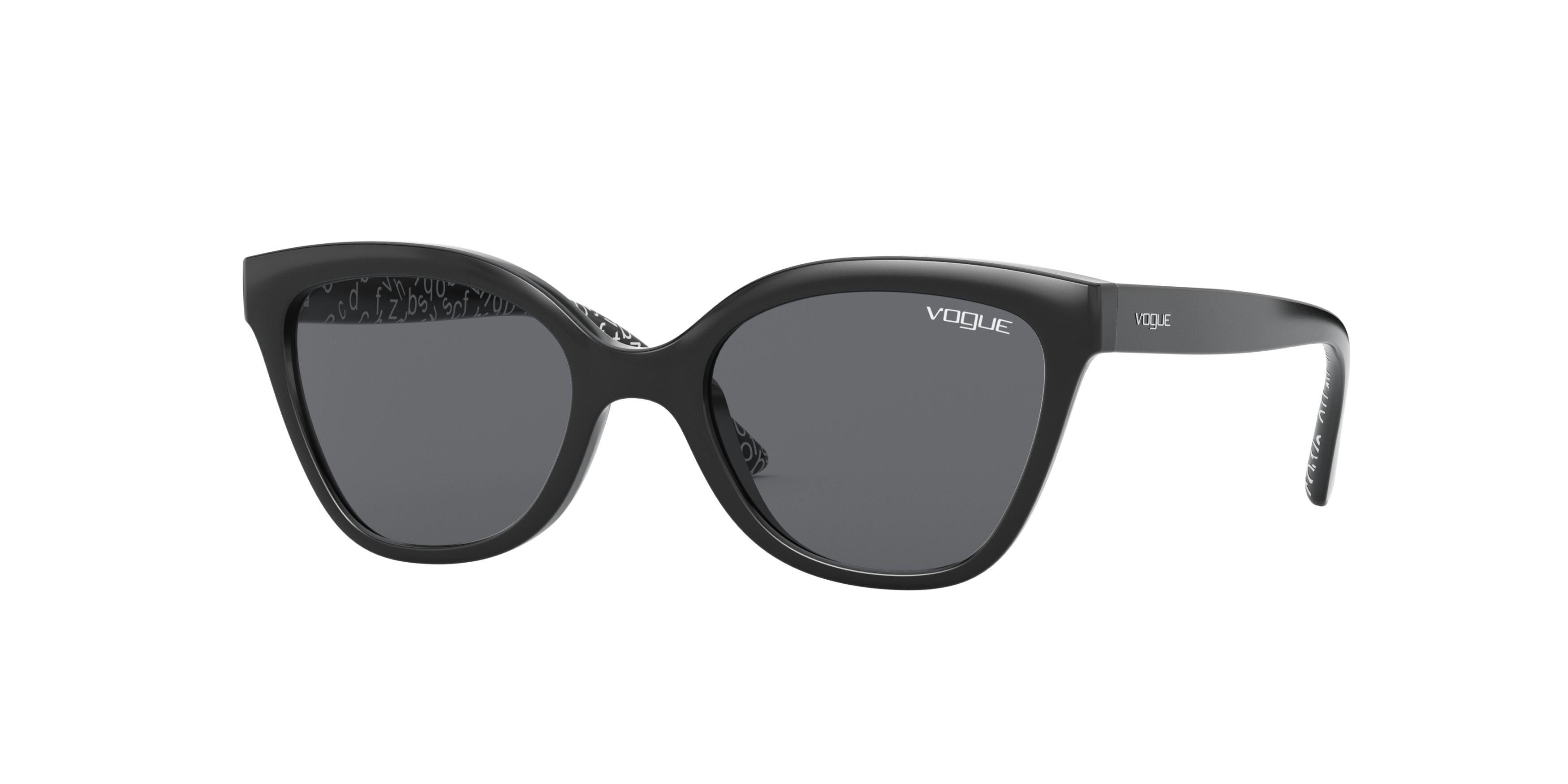 VOGUE JUNIOR SUN VJ2001 Cat Eye Sunglasses  W44/87-Top Black 45-125-17 - Color Map Black