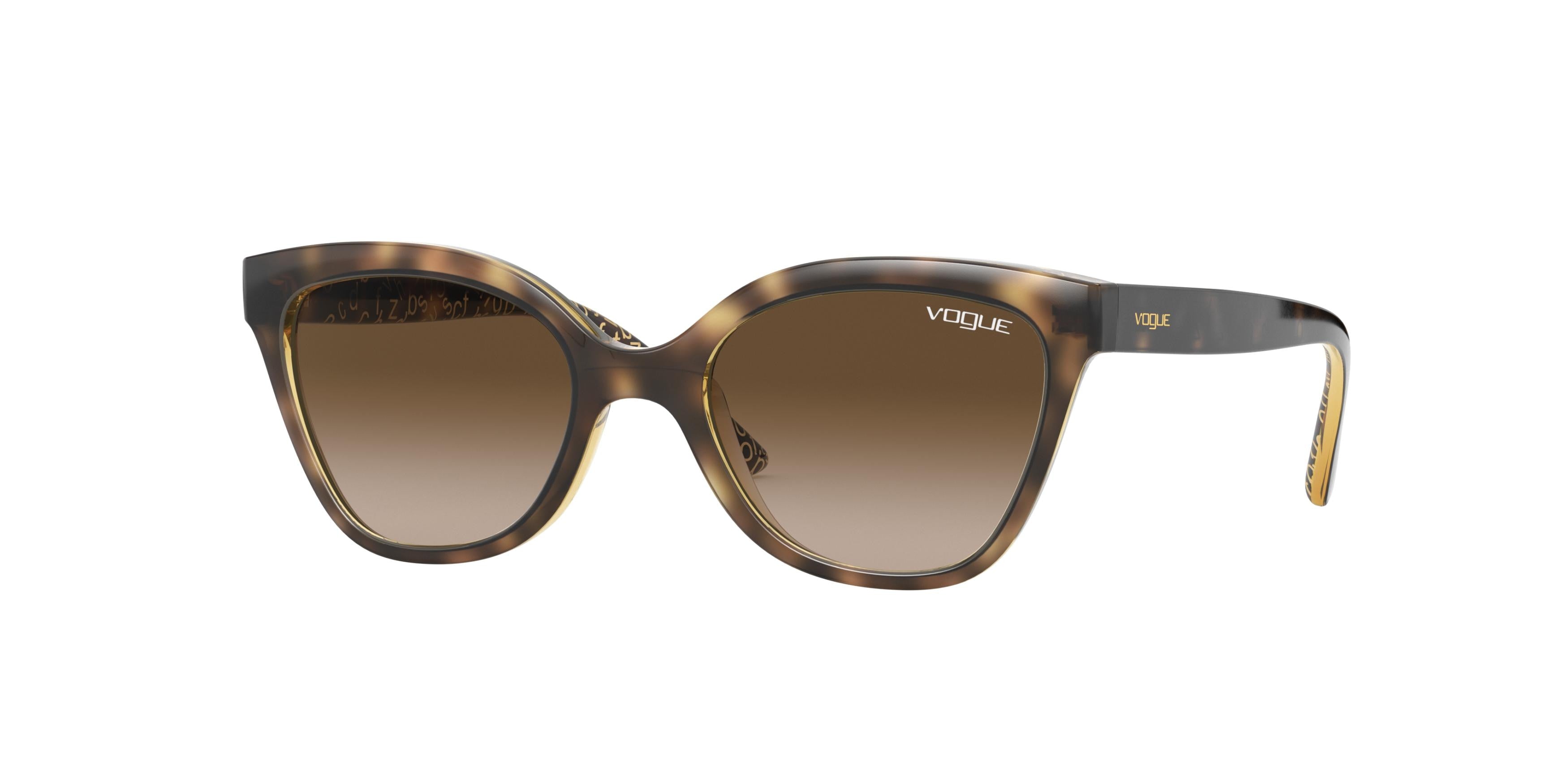 VOGUE JUNIOR SUN VJ2001 Cat Eye Sunglasses  W65613-Top Dark Havana 45-125-17 - Color Map Brown