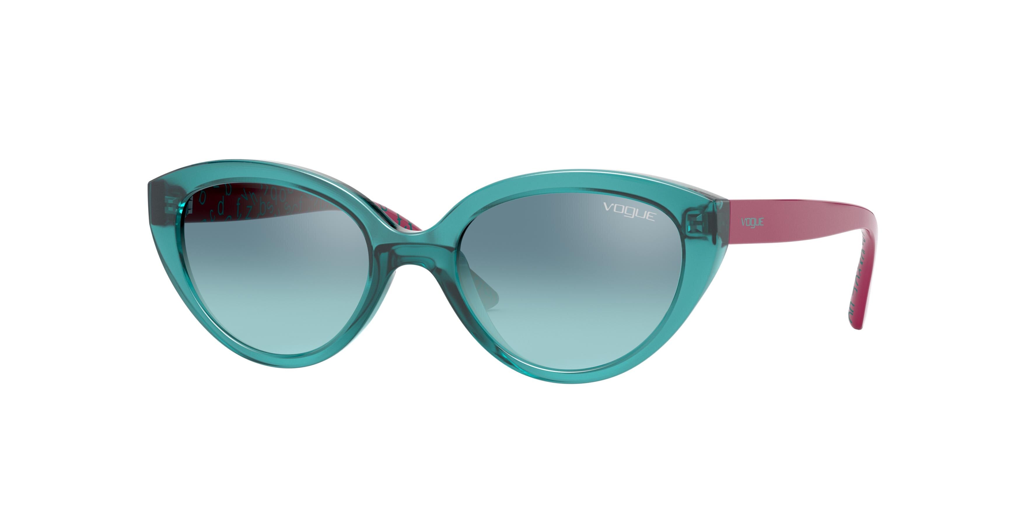VOGUE JUNIOR SUN VJ2002 Cat Eye Sunglasses  27817C-Top Transparent Green 46-125-17 - Color Map Green