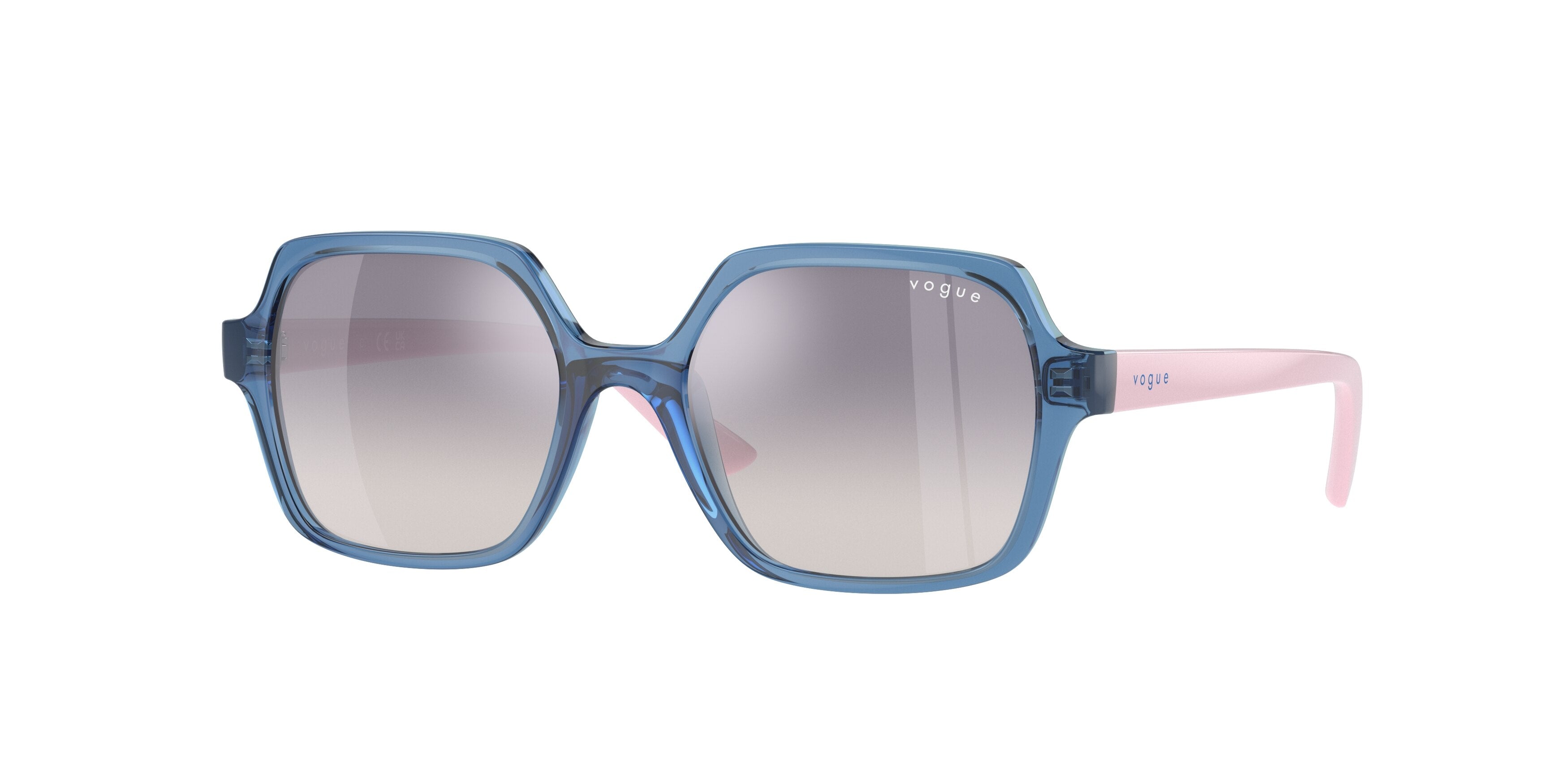 VOGUE JUNIOR SUN VJ2006 Square Sunglasses  28387B-Transparent Blue 46-125-16 - Color Map Blue