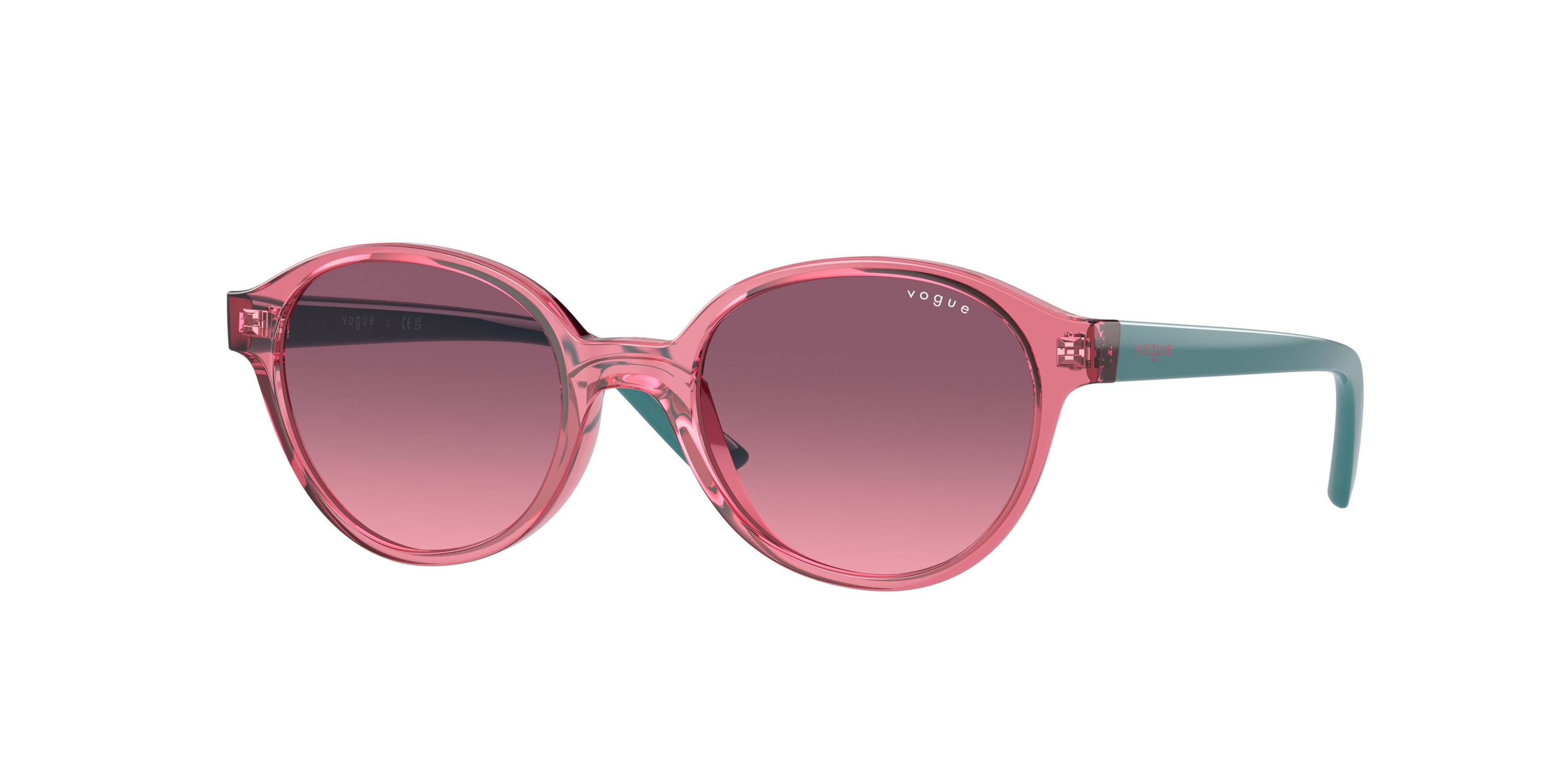 VOGUE JUNIOR SUN VJ2007 Oval Sunglasses  276620-Top Transparent Red/Red 45-125-17 - Color Map Red