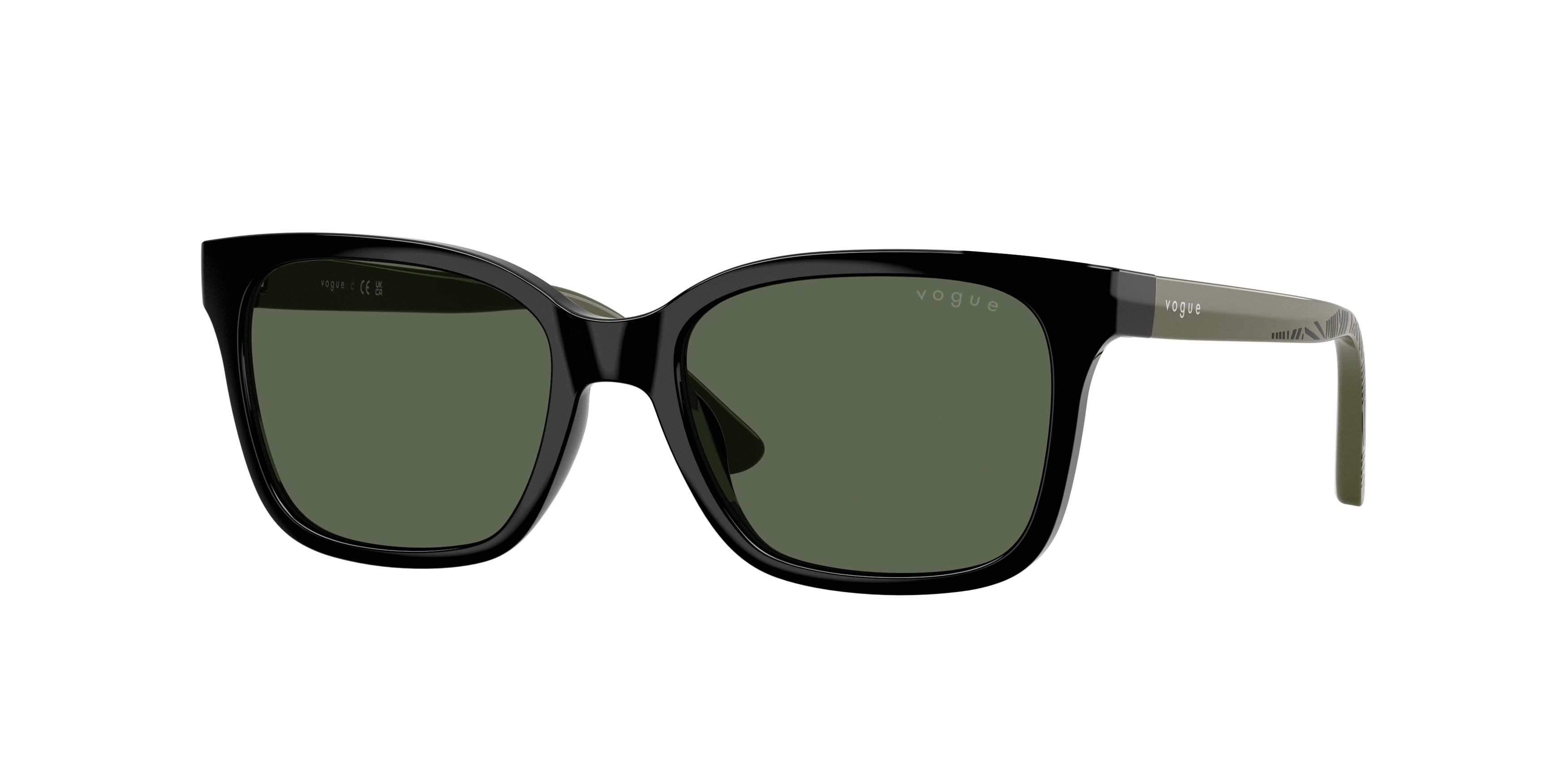 VOGUE JUNIOR SUN VJ2027 Rectangle Sunglasses  W44/71-Black 49-130-16 - Color Map Black