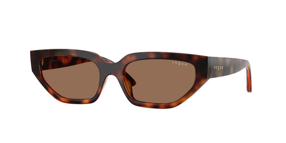 VOGUE JUNIOR SUN VJ2029 Irregular Sunglasses  W65673-Dark Havana 52-134-16 - Color Map Brown