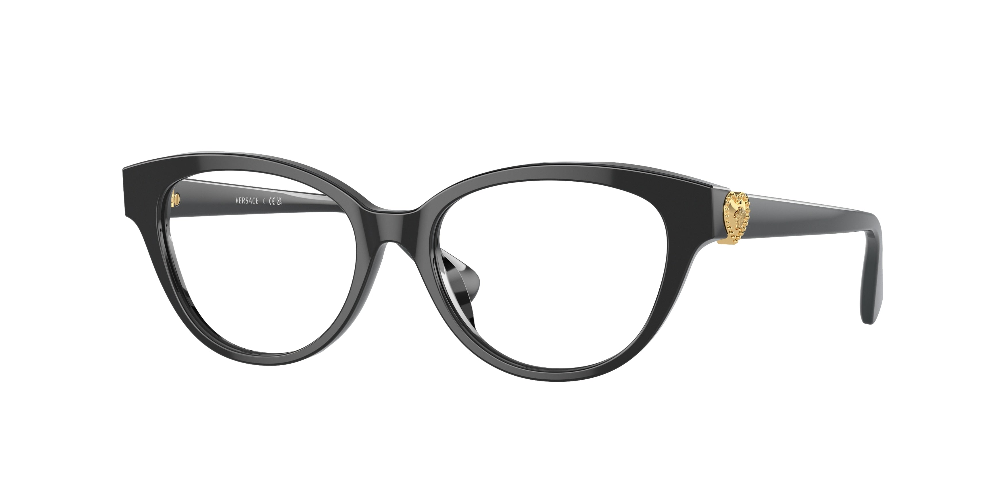 Versace Kids VK3004F Cat Eye Eyeglasses  GB1-Black 48-130-15 - Color Map Black