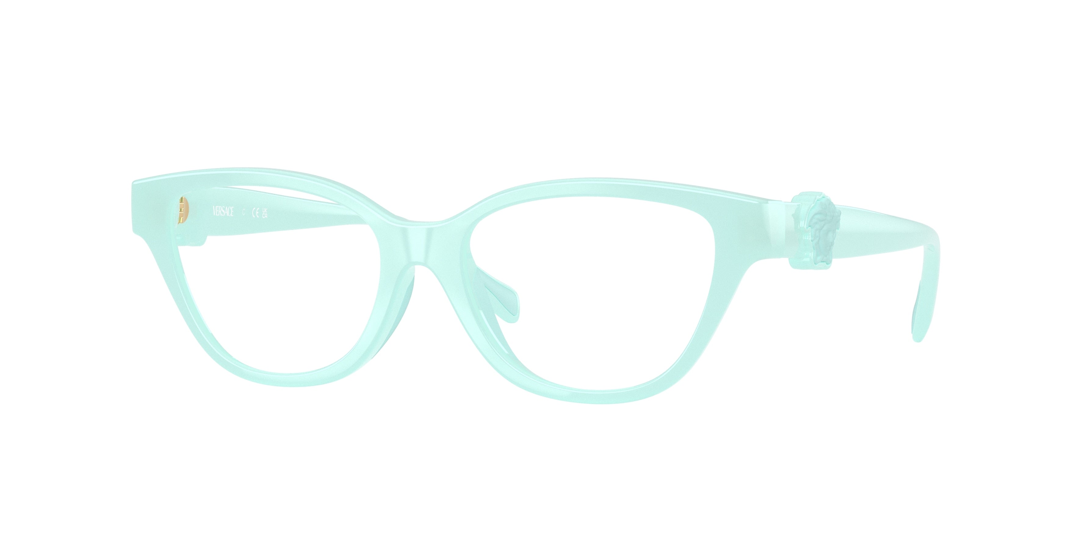Versace Kids VK3011U Cat Eye Eyeglasses  5528-Opaline Light Blue/Green 49-130-15 - Color Map Blue