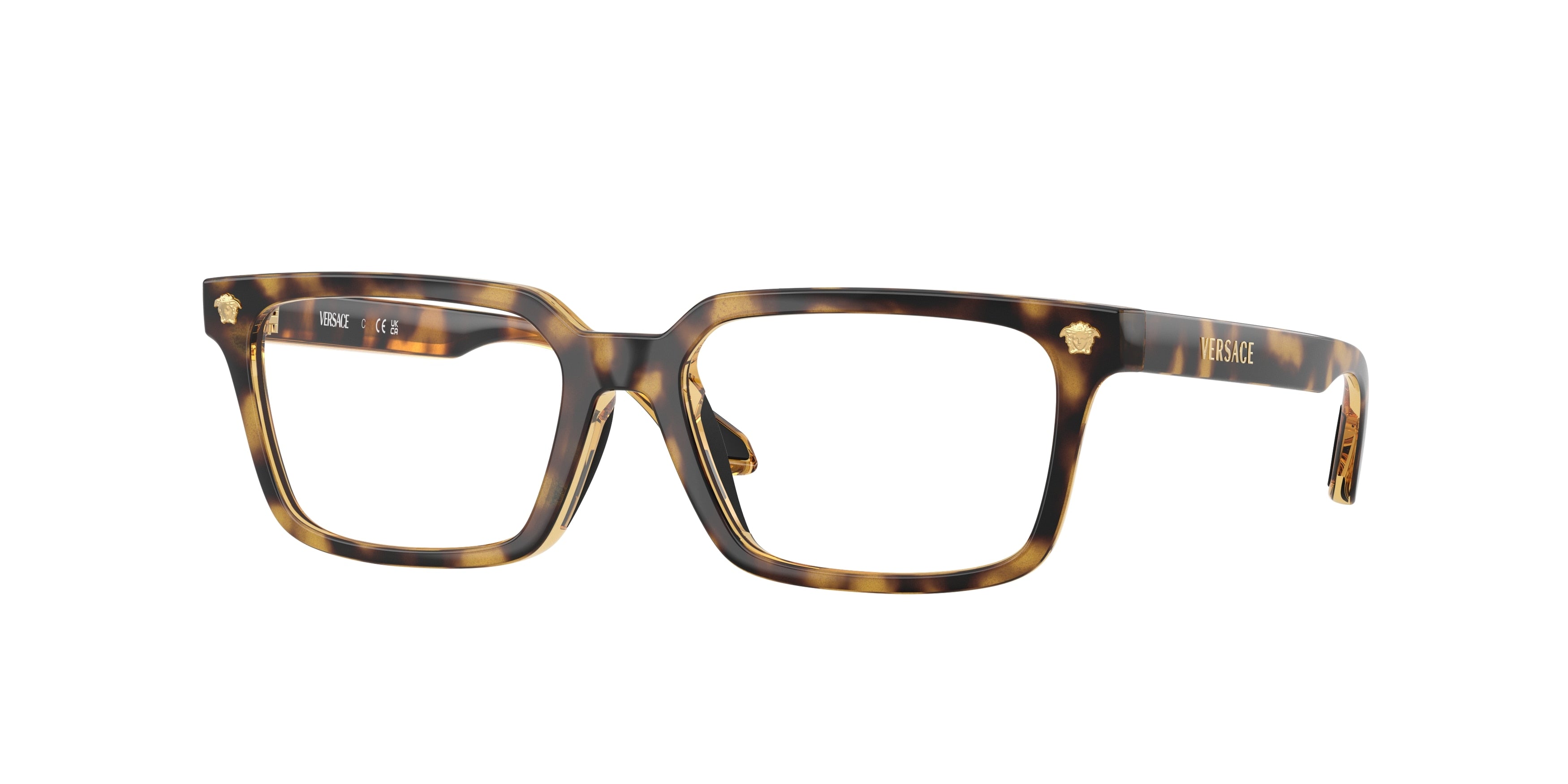 Versace Kids VK3015U Rectangle Eyeglasses  108-Havana 49-125-15 - Color Map Tortoise