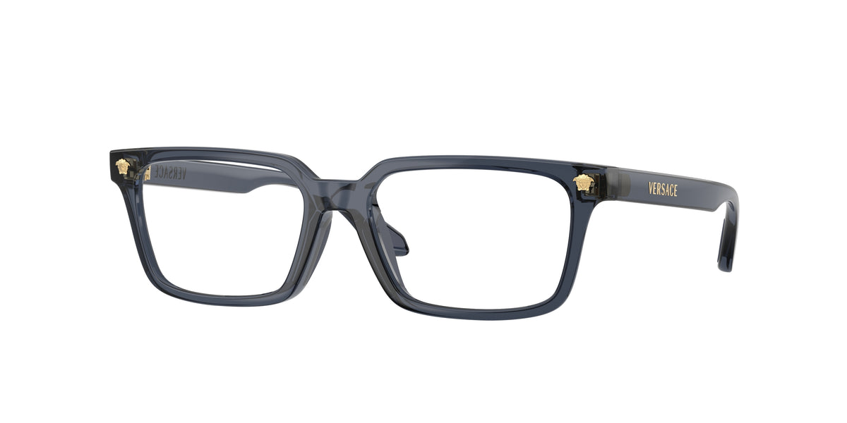 Versace Kids VK3015U Rectangle Eyeglasses  5548-Transparent Blue Navy 49-125-15 - Color Map Blue