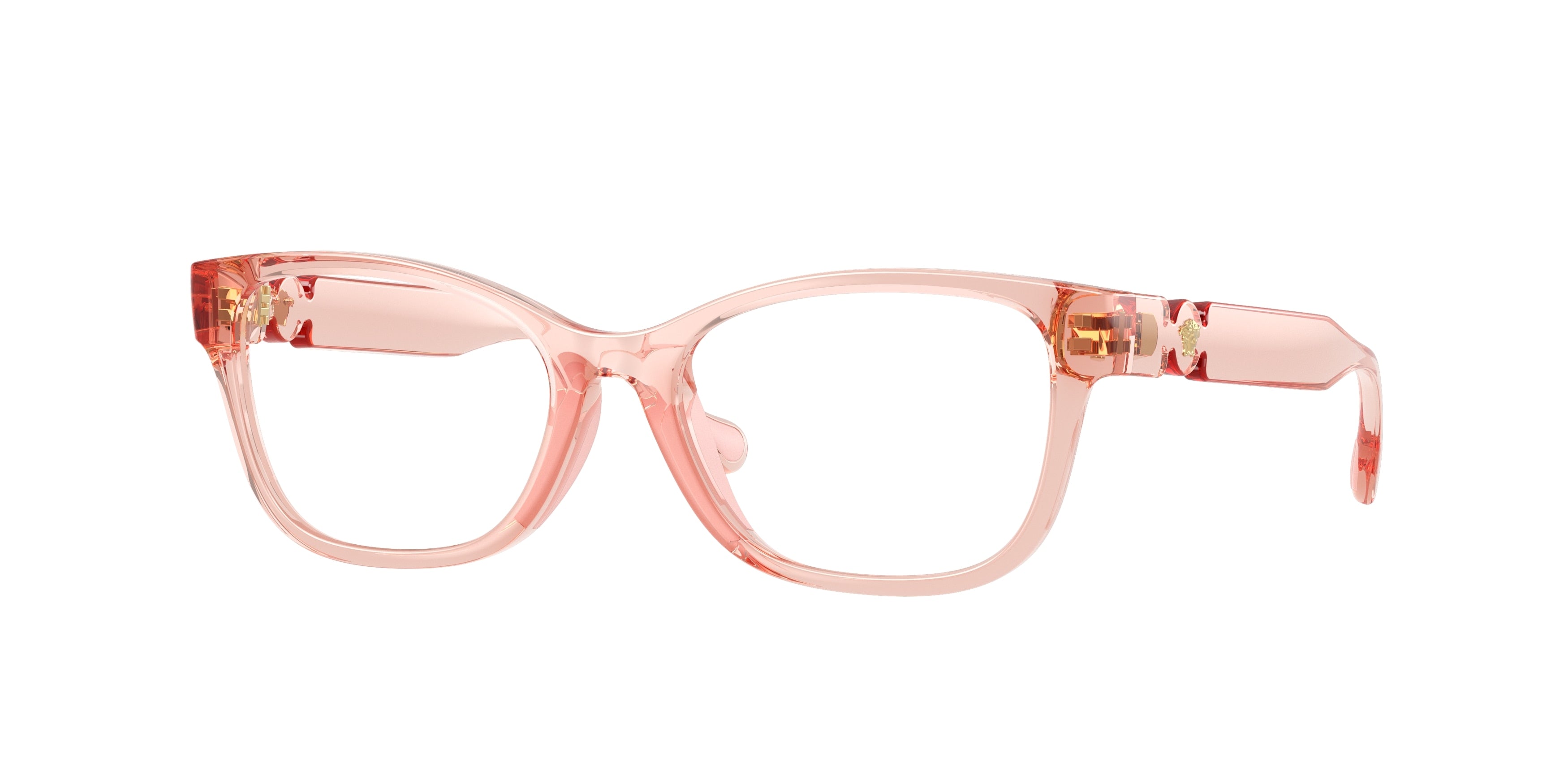 Versace Kids VK3016U Cat Eye Eyeglasses  5549-Transparent Peach 49-130-16 - Color Map Pink