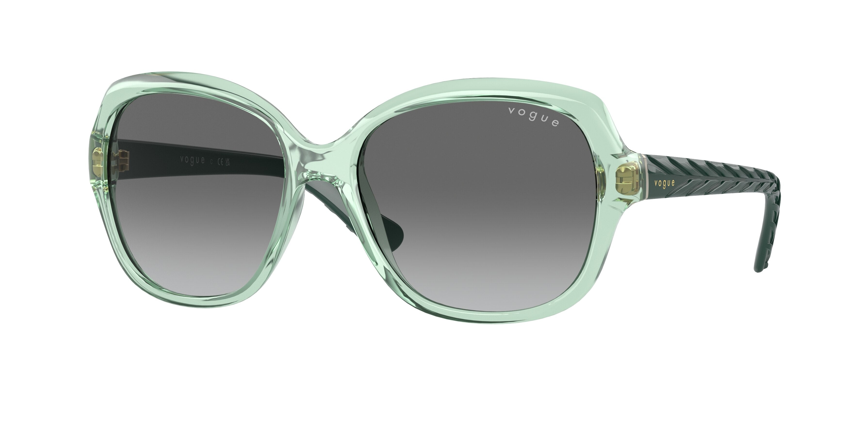 Vogue VO2871S Square Sunglasses  304311-Transparent Green 56-135-16 - Color Map Green
