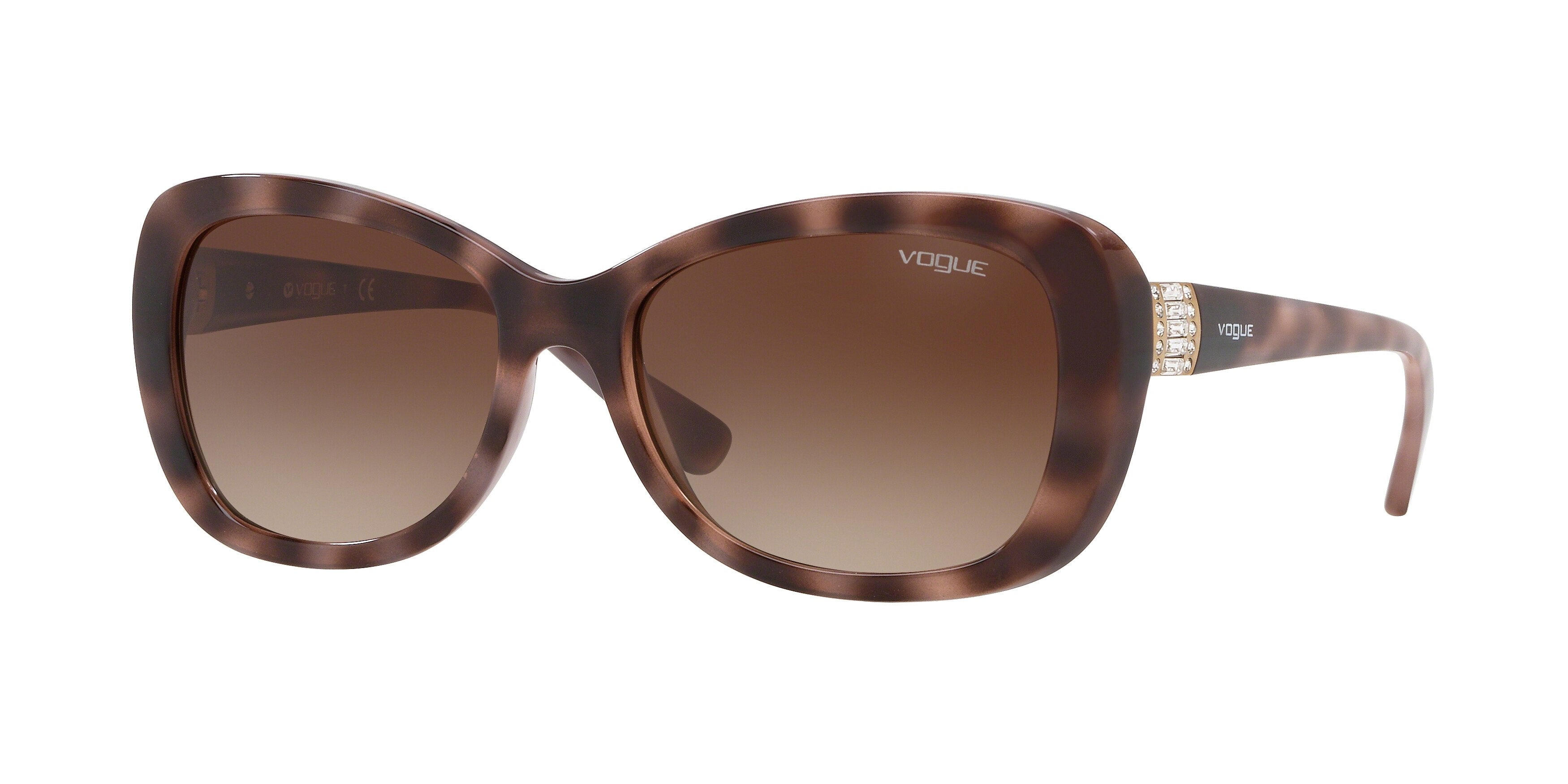 Vogue VO2943SB Butterfly Sunglasses  270713-Light Havana Pink 55-135-17 - Color Map Brown