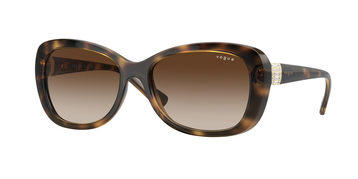 Vogue VO2943SB Butterfly Sunglasses  W65613-Dark Havana 55-135-17 - Color Map Brown