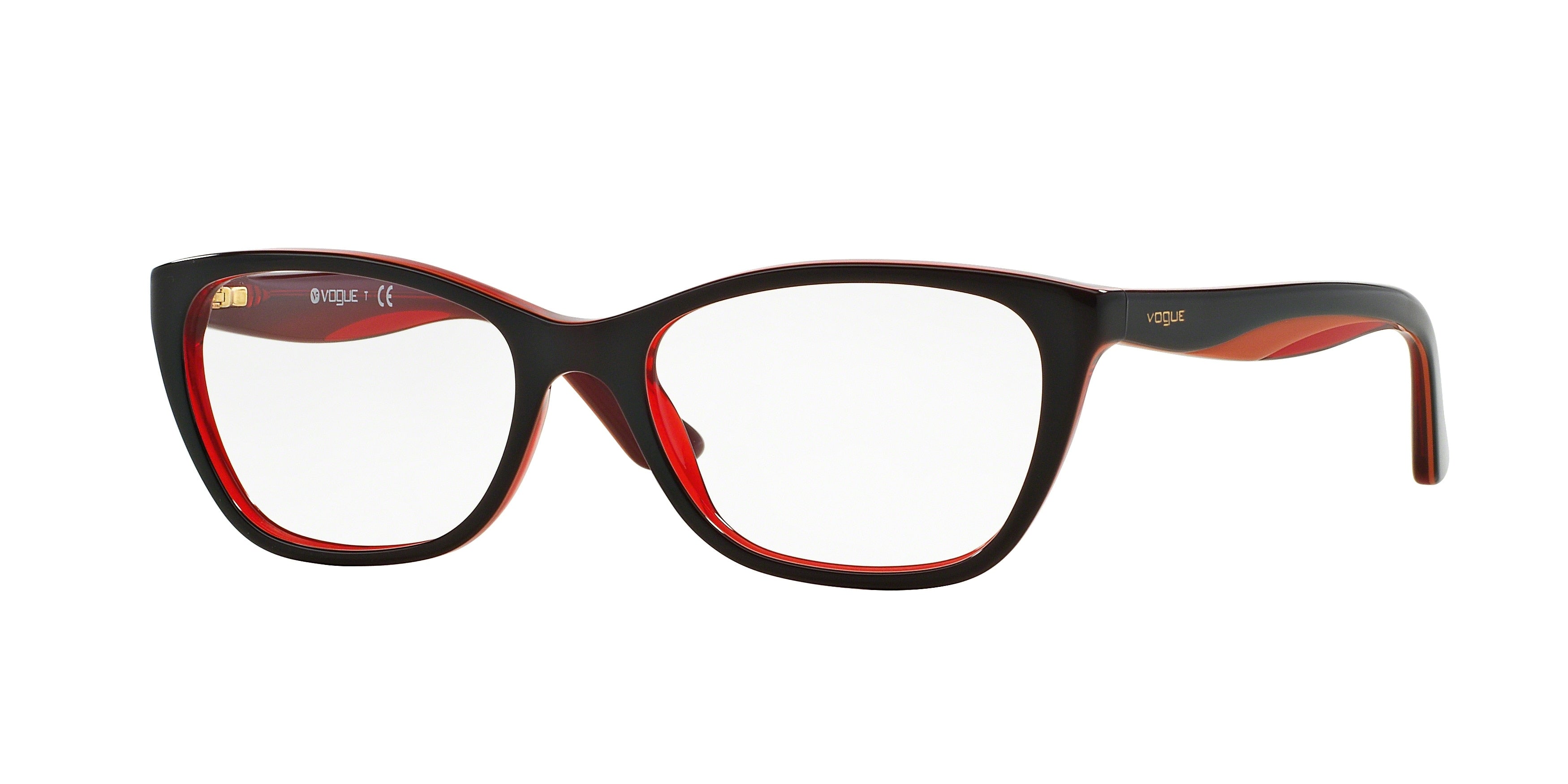 Vogue VO2961 Cat Eye Eyeglasses  2312-Brown/Orange/Red Transparent 53-135-17 - Color Map Brown