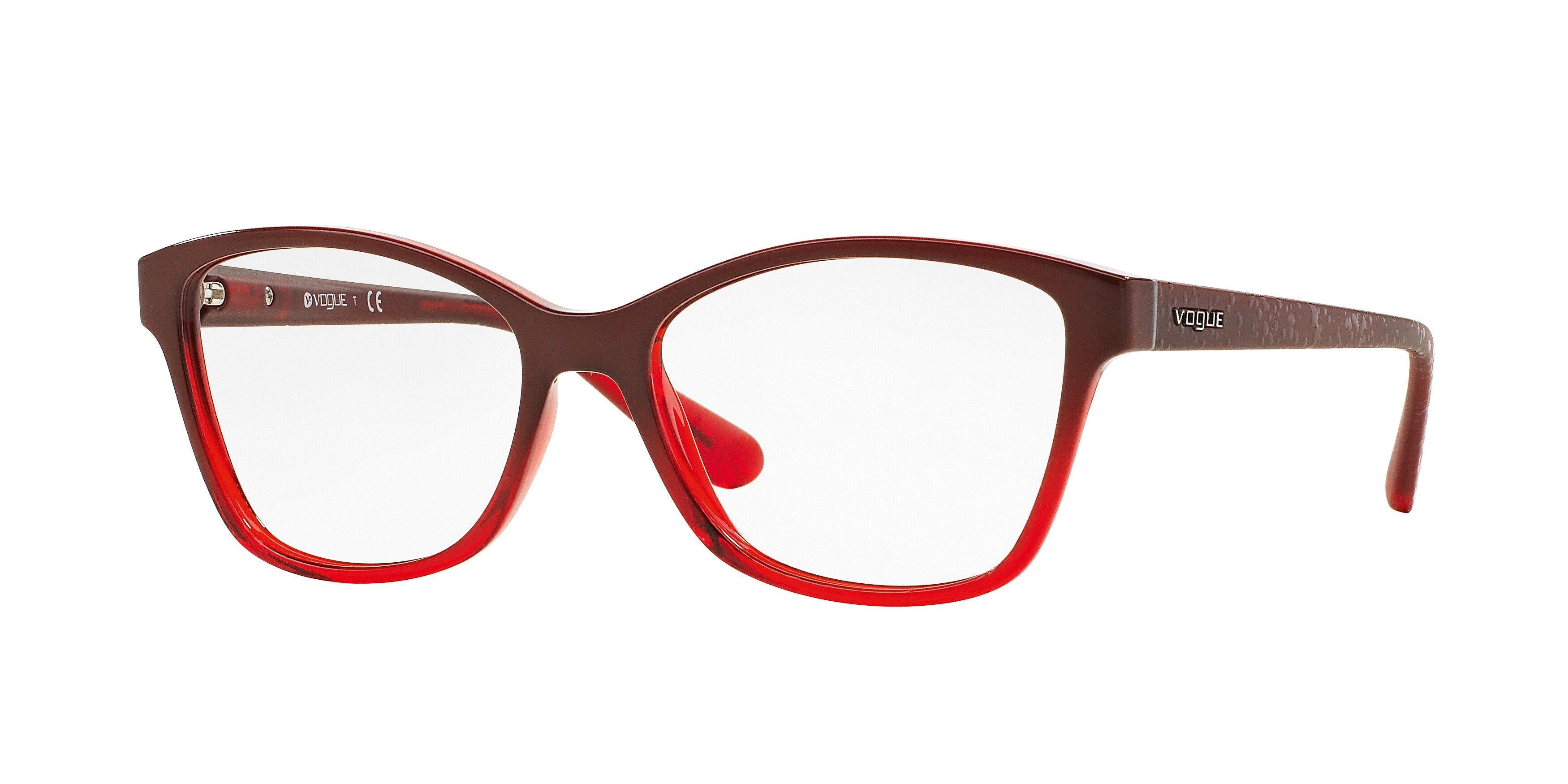 Vogue VO2998 Cat Eye Eyeglasses  2348-Red Brick Gradient Fire Red 52-140-16 - Color Map Red