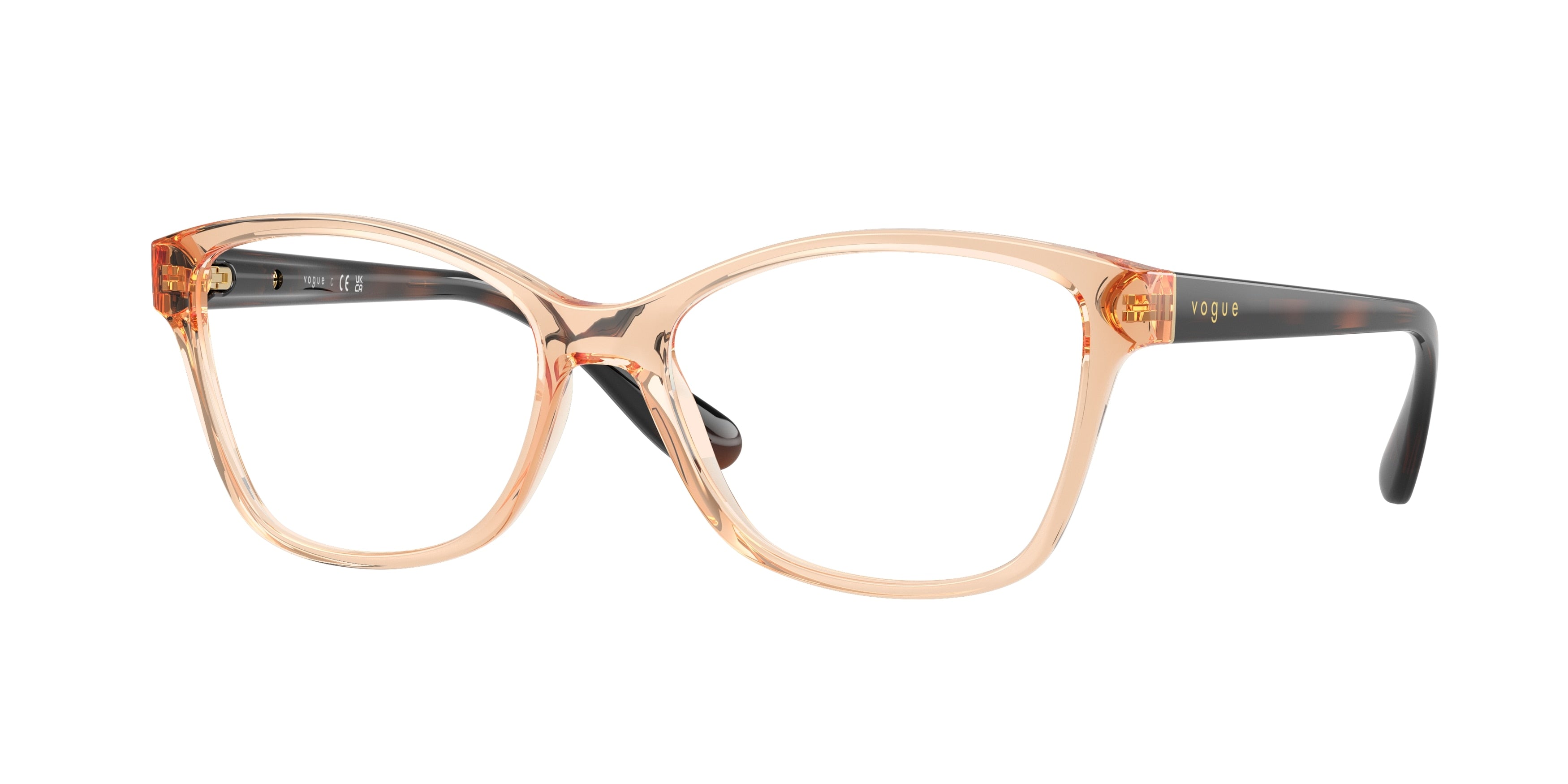 Vogue VO2998 Cat Eye Eyeglasses  3300-Transparent Reddish Brown 54-140-16 - Color Map Brown