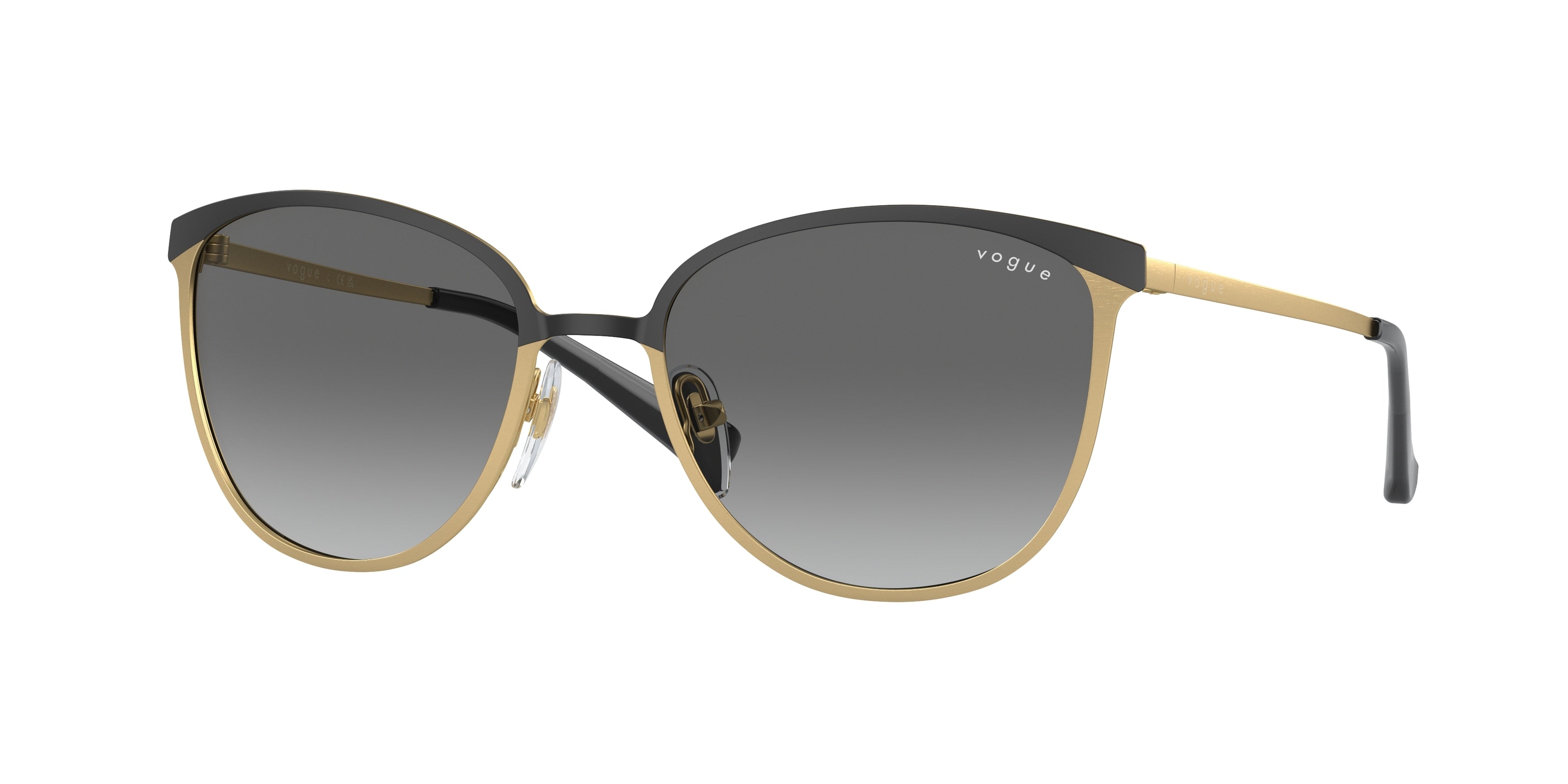 Vogue VO4002S Rectangle Sunglasses  513411-Top Matte Black/Brushed Gold 55-135-18 - Color Map Black