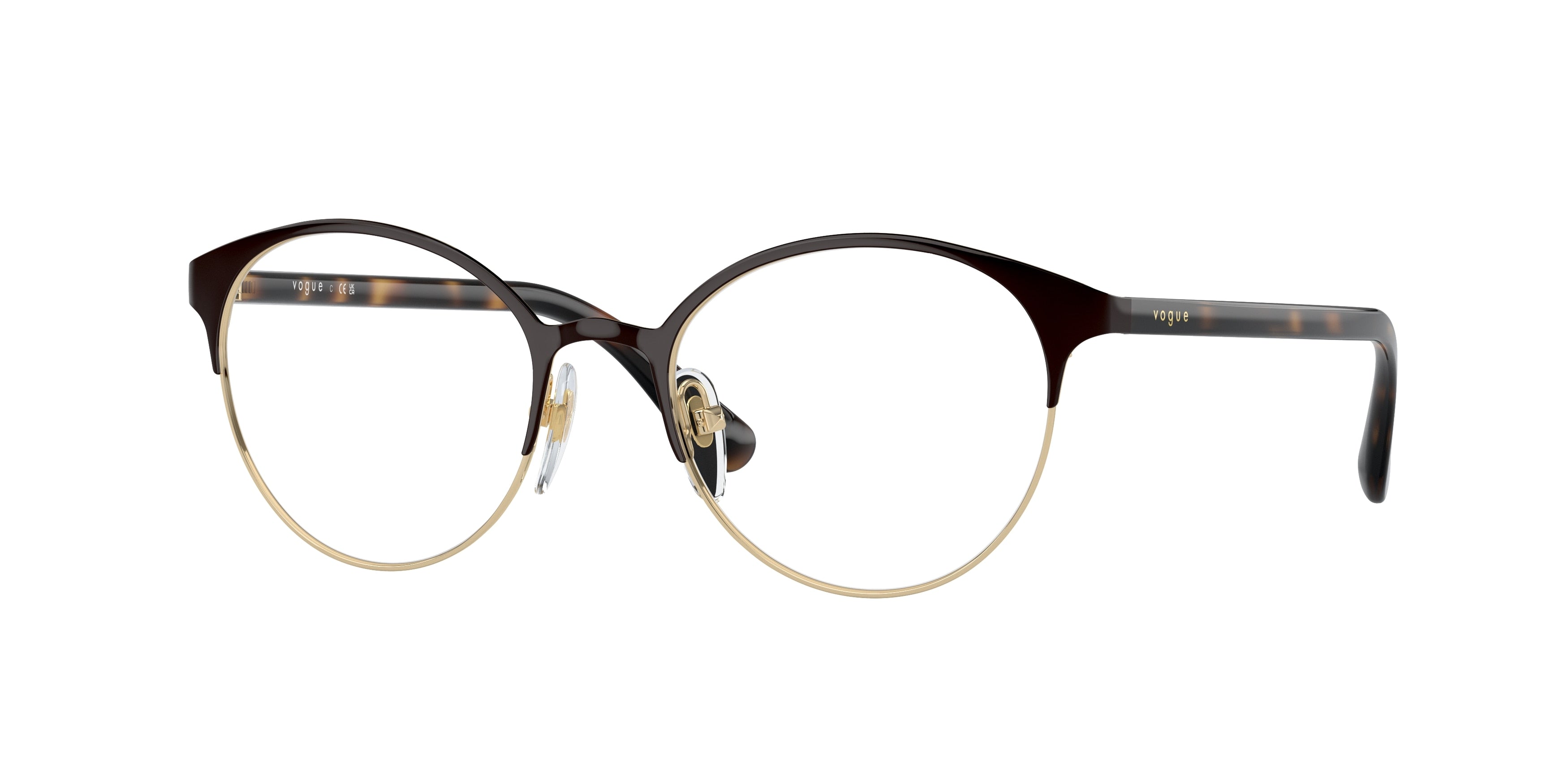 Vogue VO4011 Phantos Eyeglasses  997-Top Brown/Pale Gold 51-140-18 - Color Map Brown