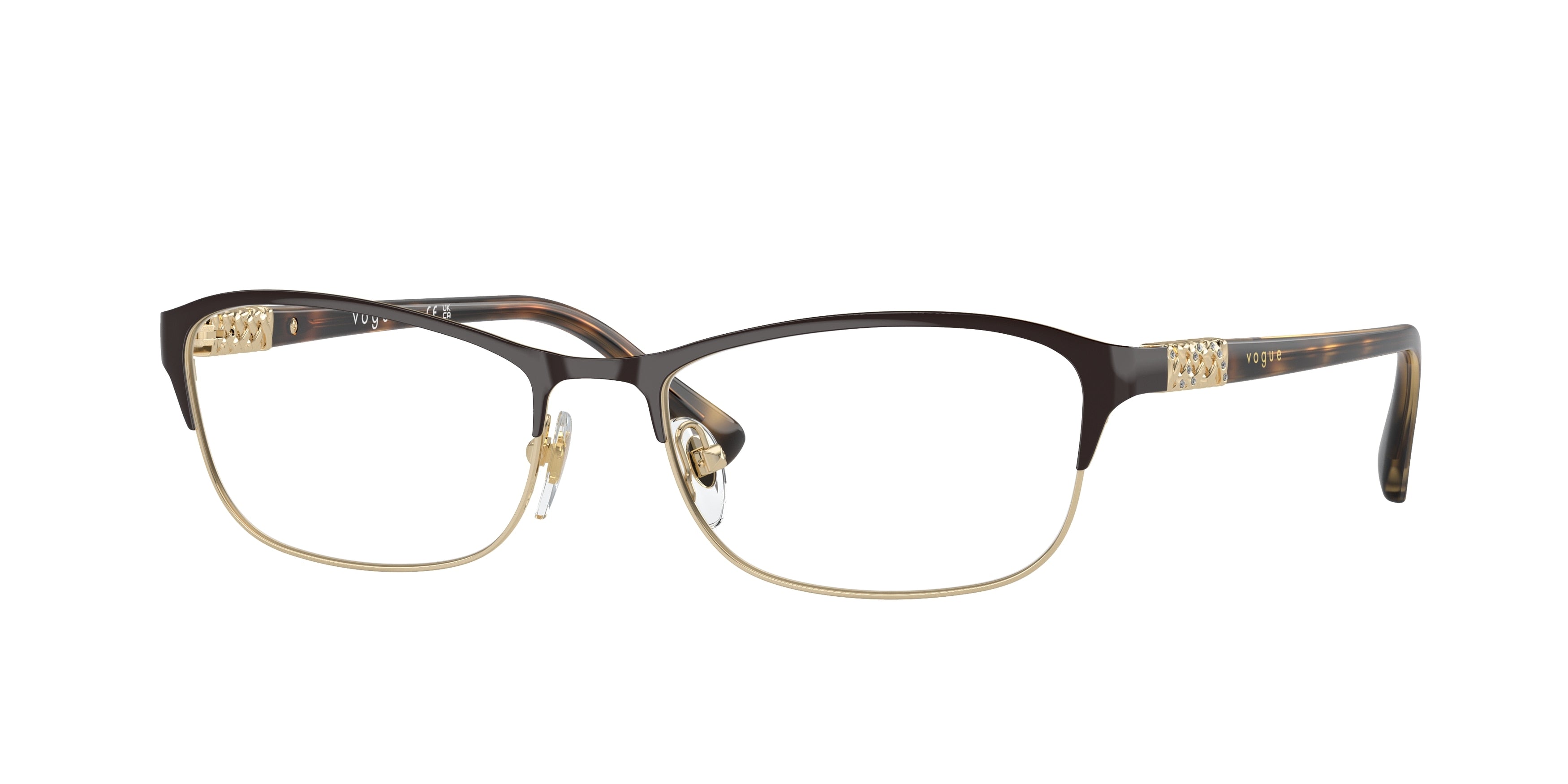 Vogue VO4057B Rectangle Eyeglasses  997-Brown 54-140-17 - Color Map Brown
