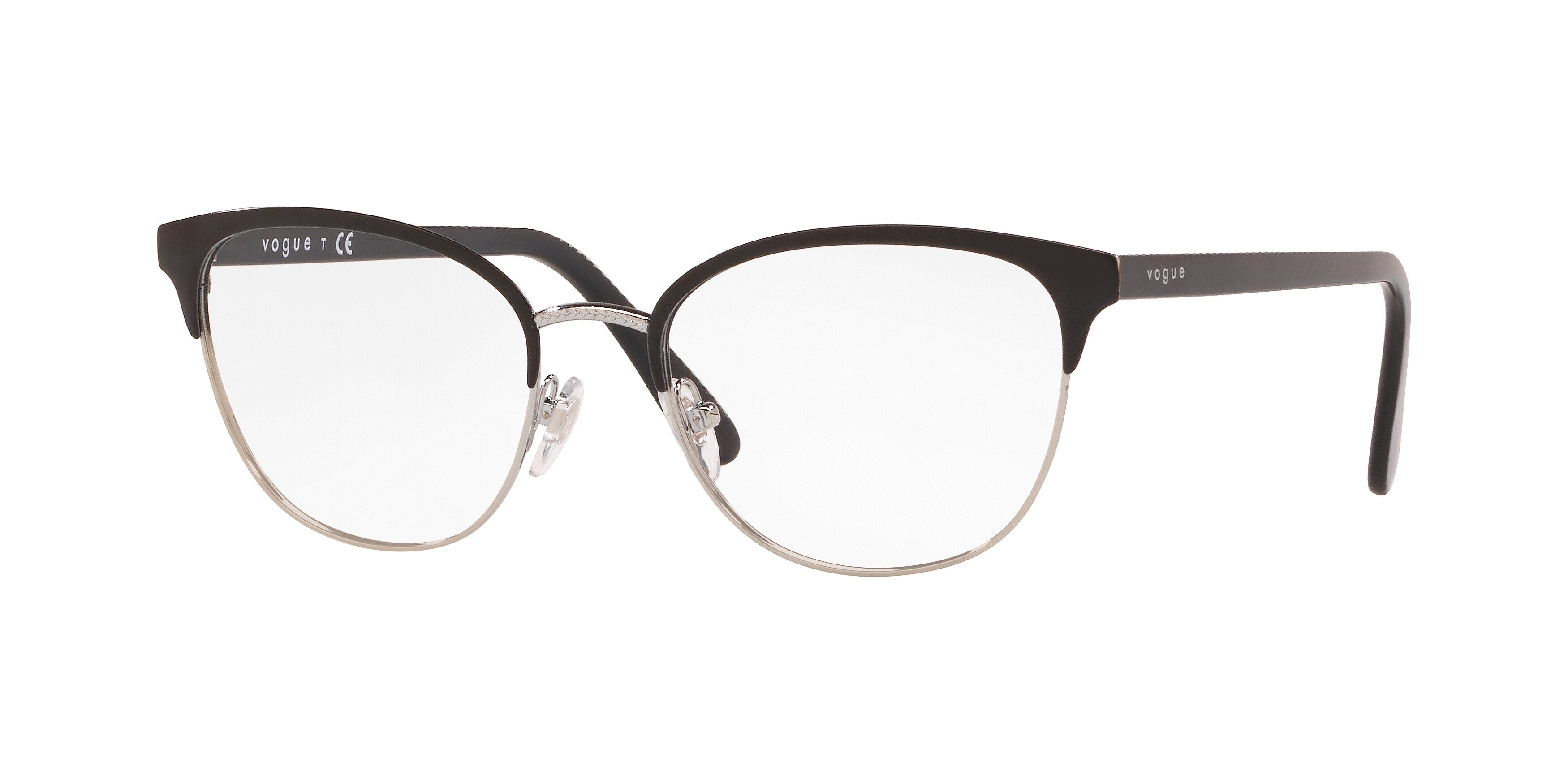 Vogue VO4088 Oval Eyeglasses  5132-Top Black/Silver 52-140-18 - Color Map Black