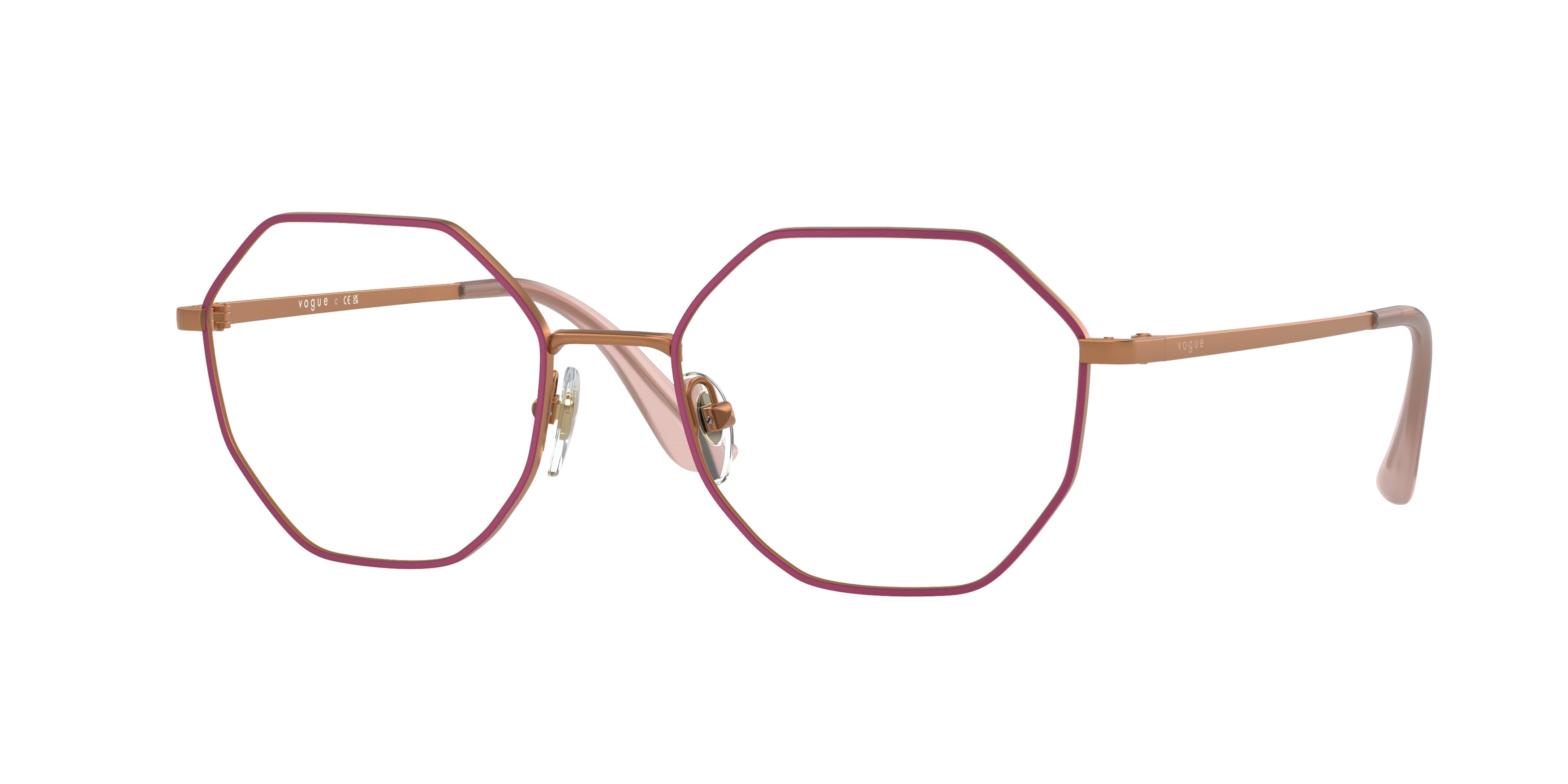 Vogue VO4094 Irregular Eyeglasses  5089-Top Fuxia/Matte Rose Gold 52-135-18 - Color Map Violet