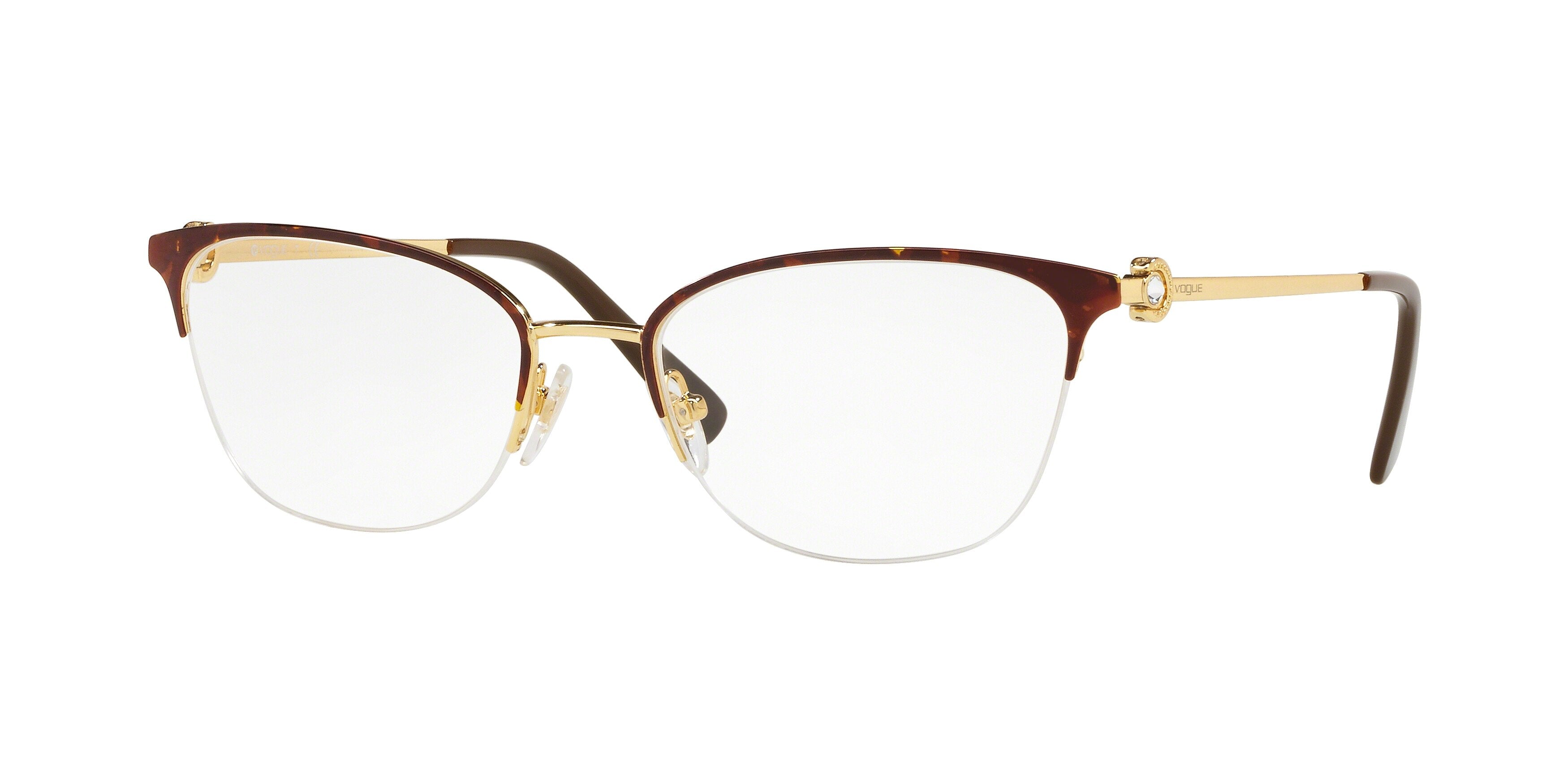 Vogue VO4095B Rectangle Eyeglasses  5078-Top Havana/Gold 53-135-18 - Color Map Brown