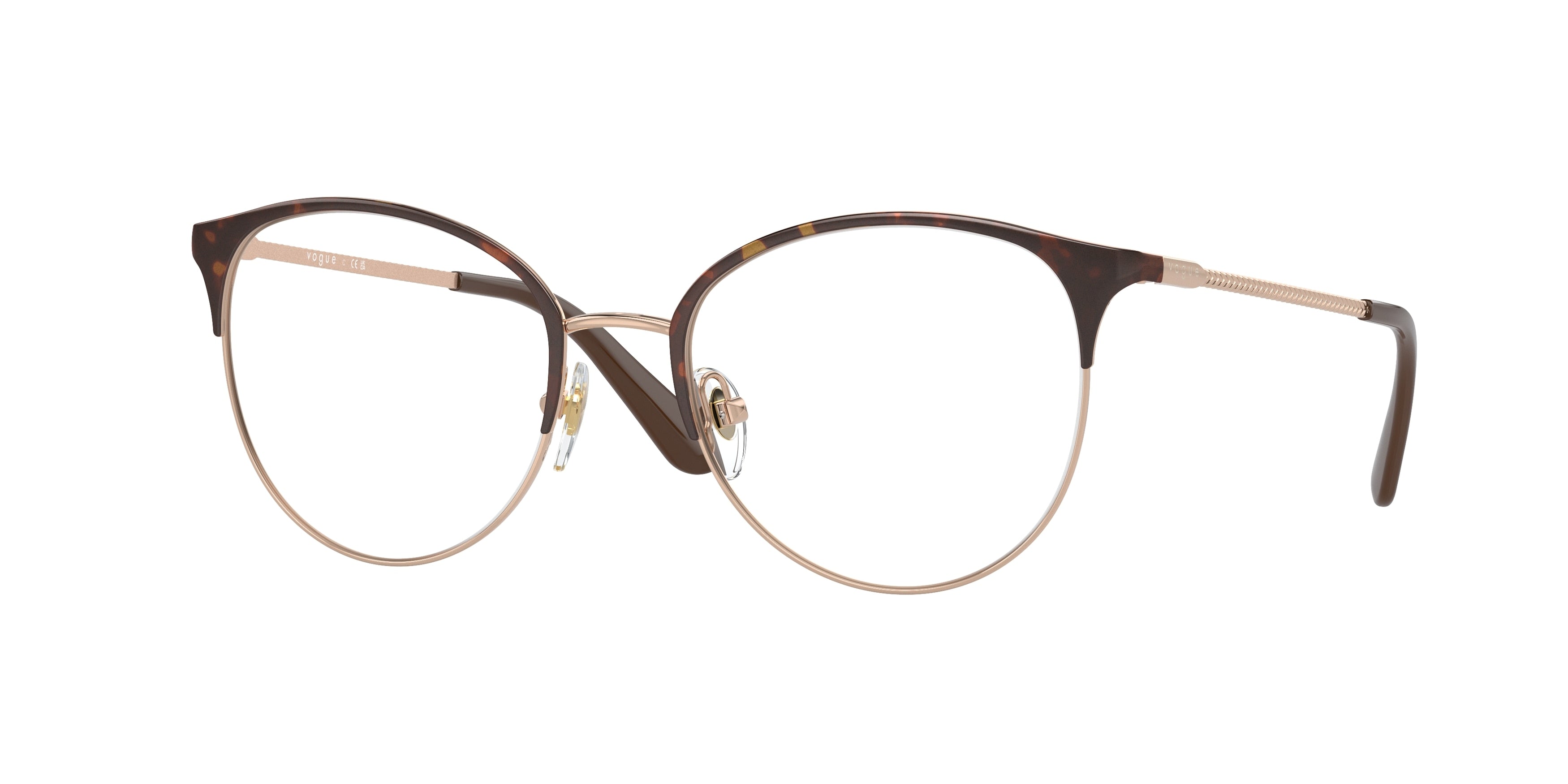 Vogue VO4108 Phantos Eyeglasses  5078-Top Havana/Rose Gold 51-135-18 - Color Map Brown