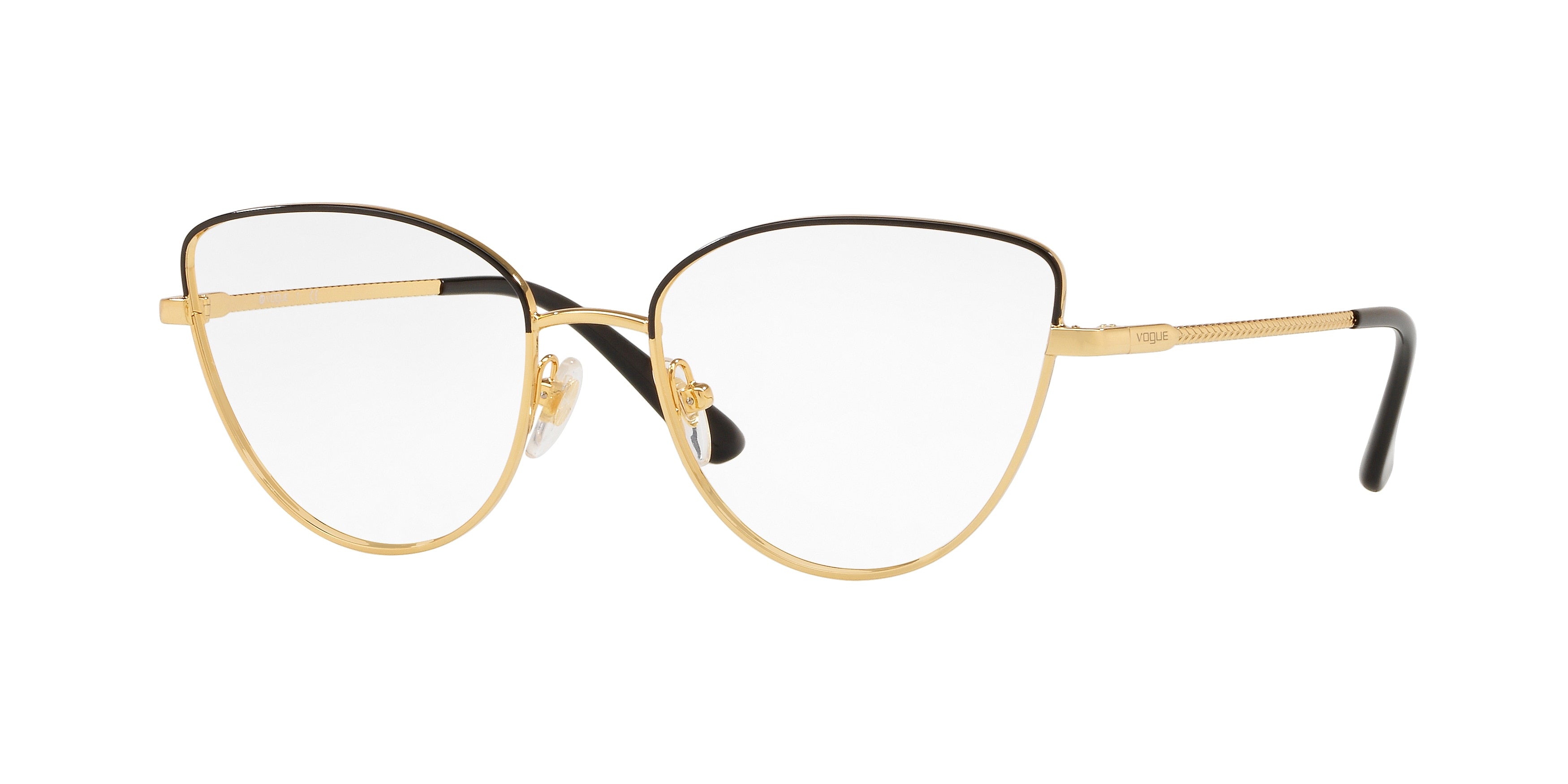 Vogue VO4109 Cat Eye Eyeglasses  280-Top Black/Gold 53-135-17 - Color Map Black