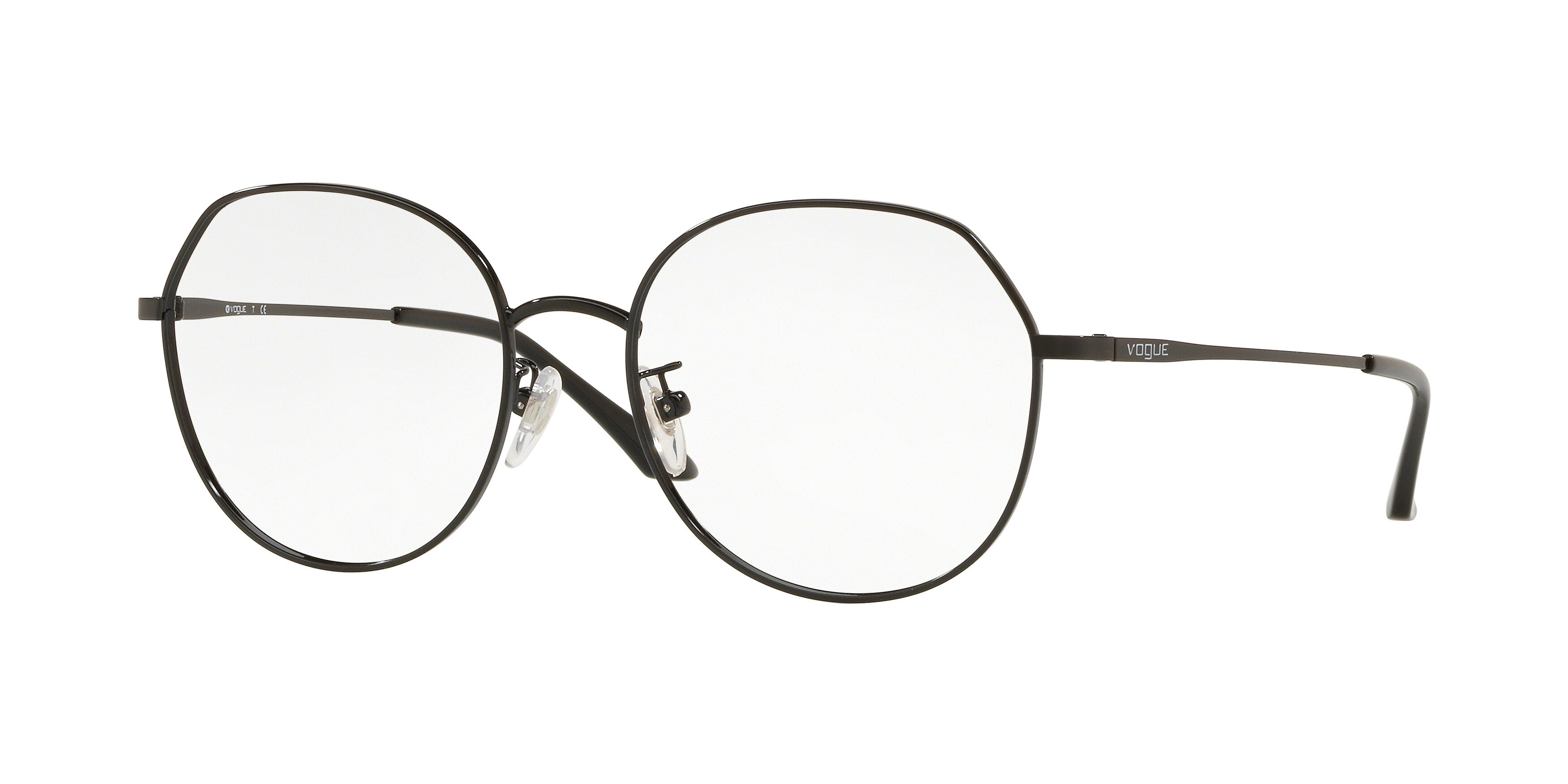Vogue VO4114D Round Eyeglasses  352-Black 53-140-17 - Color Map Black