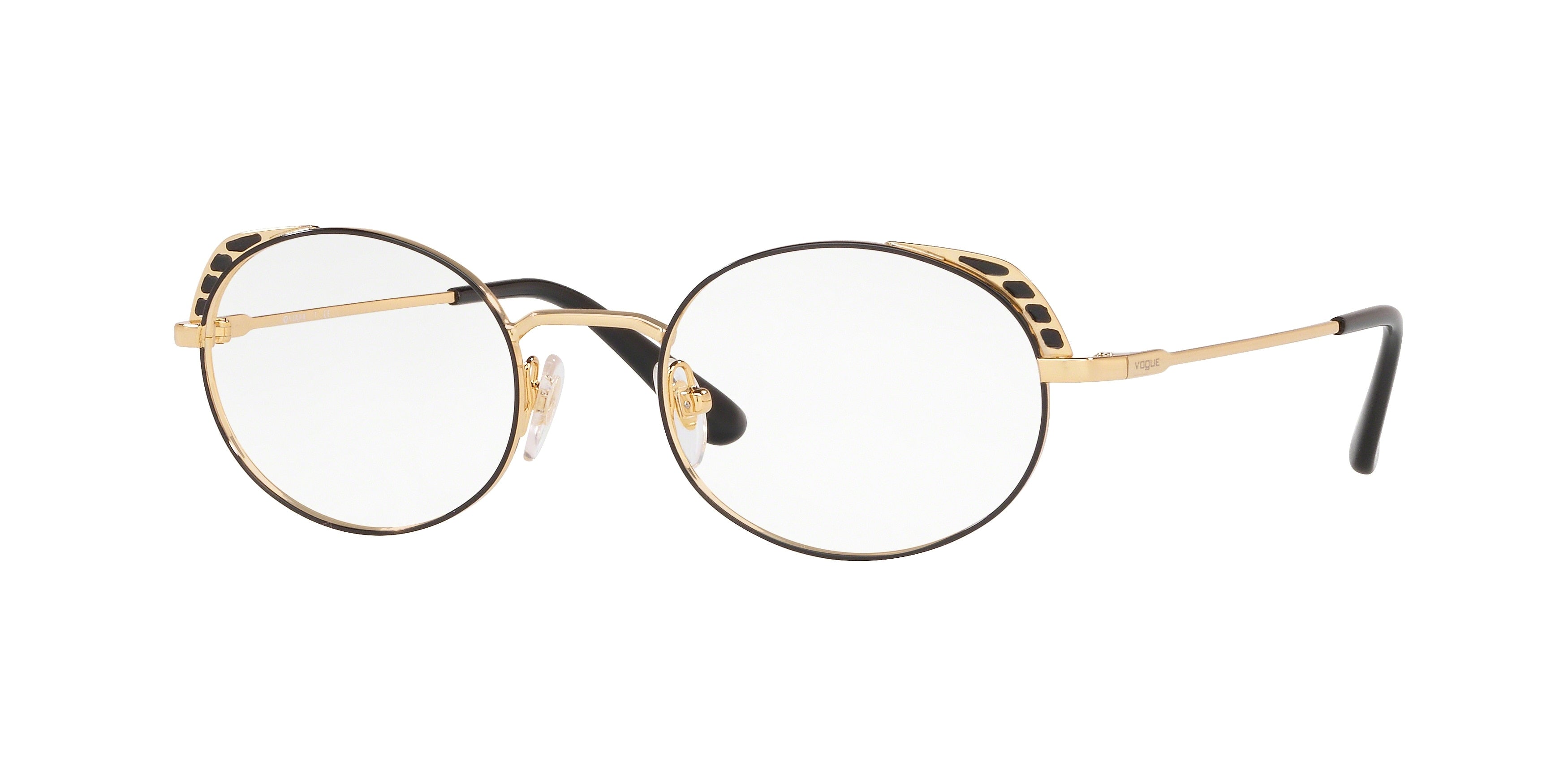 Vogue VO4132 Irregular Eyeglasses  280-Top Black/Gold 48-135-20 - Color Map Black