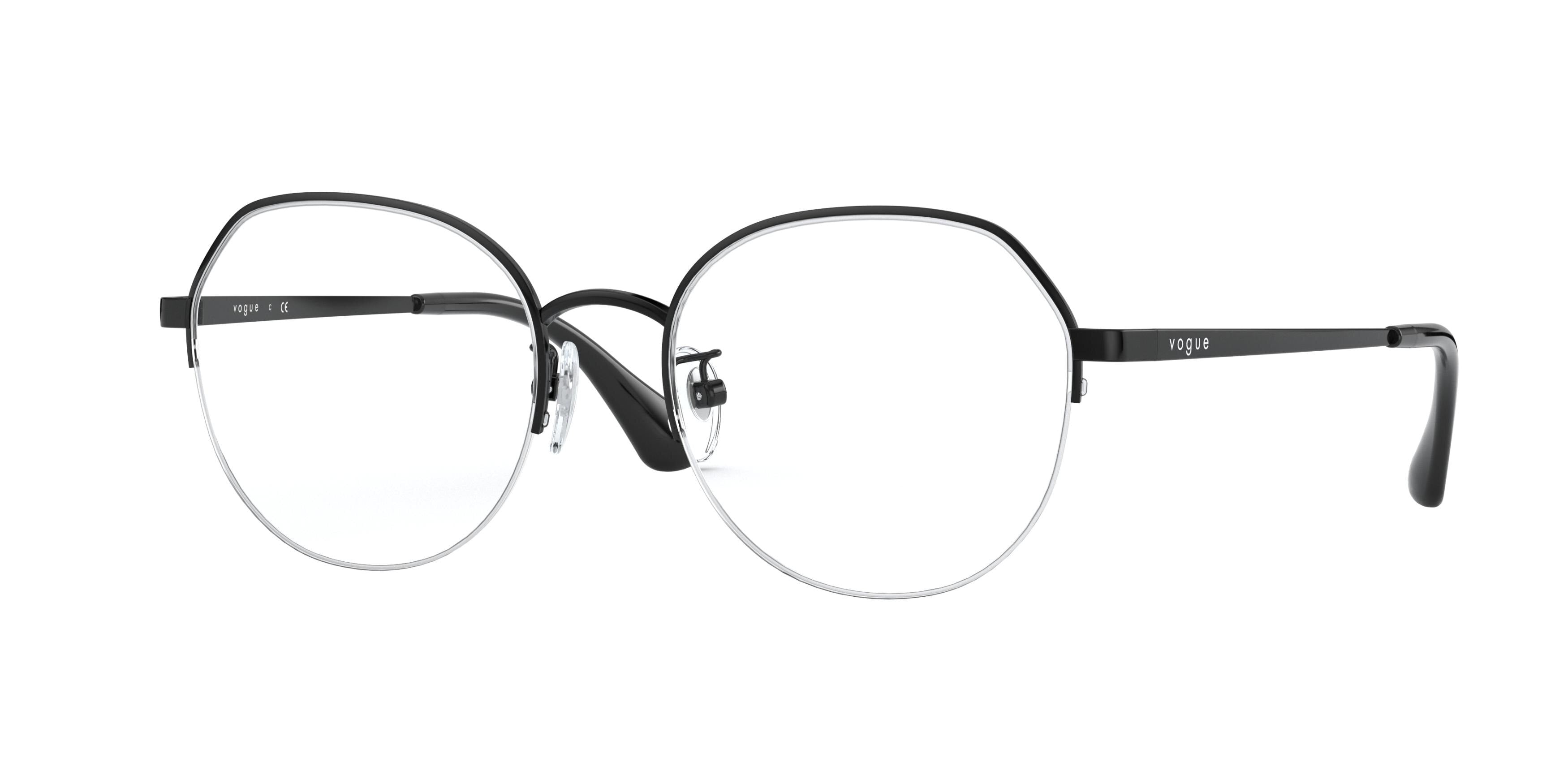 Vogue VO4150D Round Eyeglasses  352-Black 52-140-18 - Color Map Black