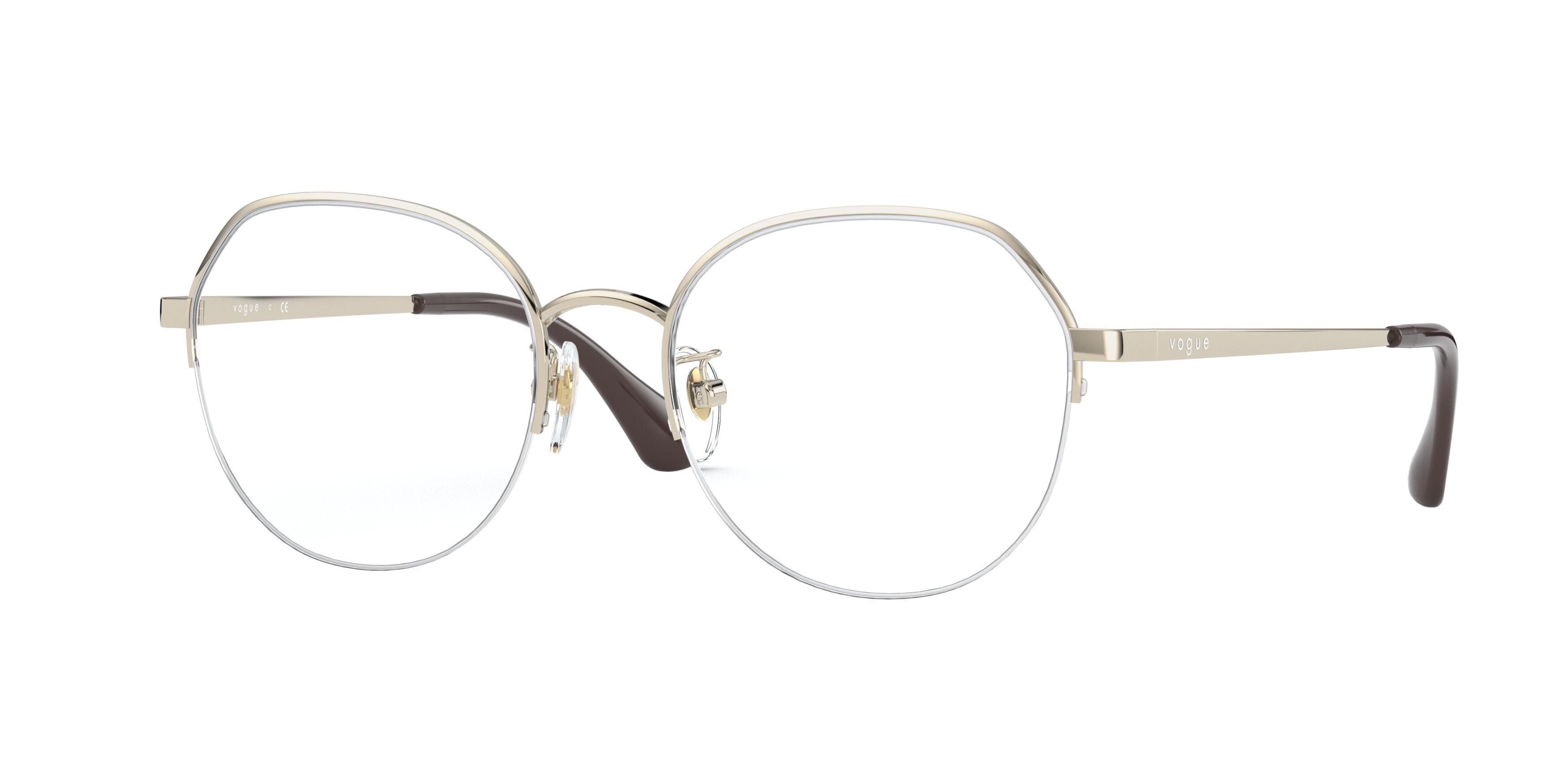 Vogue VO4150D Round Eyeglasses  848-Pale Gold 52-140-18 - Color Map Gold