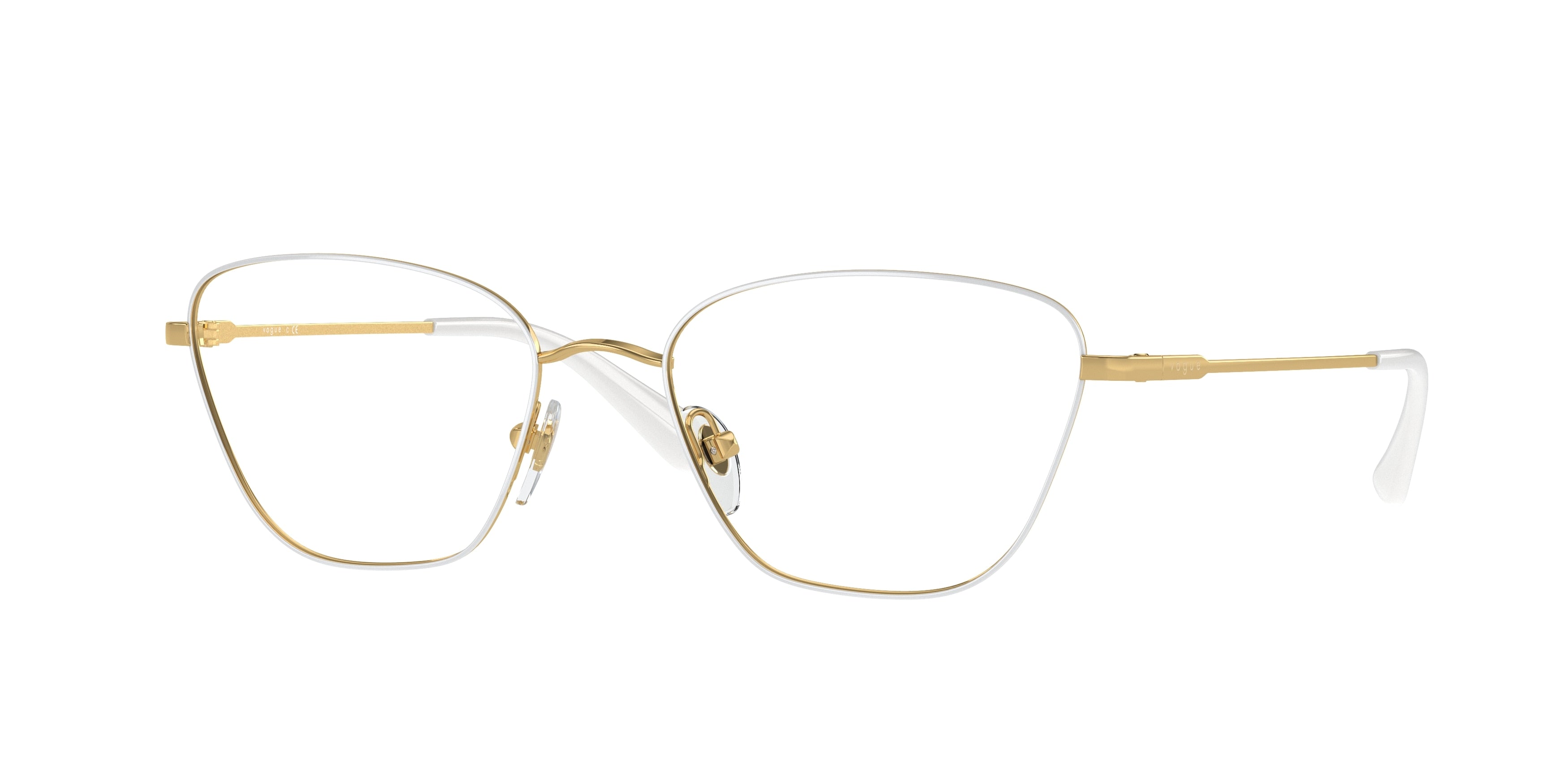 Vogue VO4163 Irregular Eyeglasses  5120-Top White/Gold 53-135-18 - Color Map White