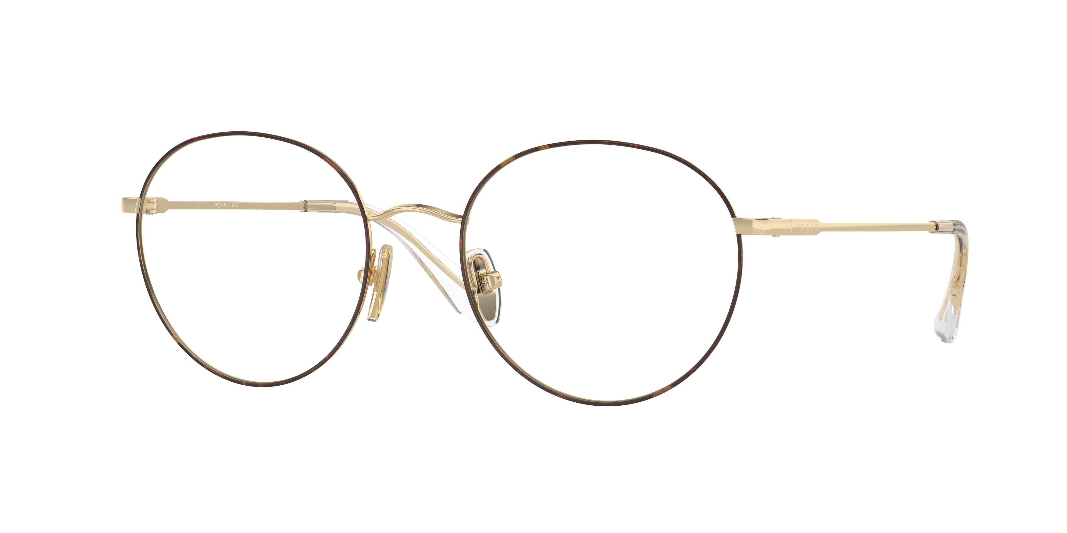 Vogue VO4177 Phantos Eyeglasses  5078-Top Havana/Pale Gold 52-135-19 - Color Map Brown