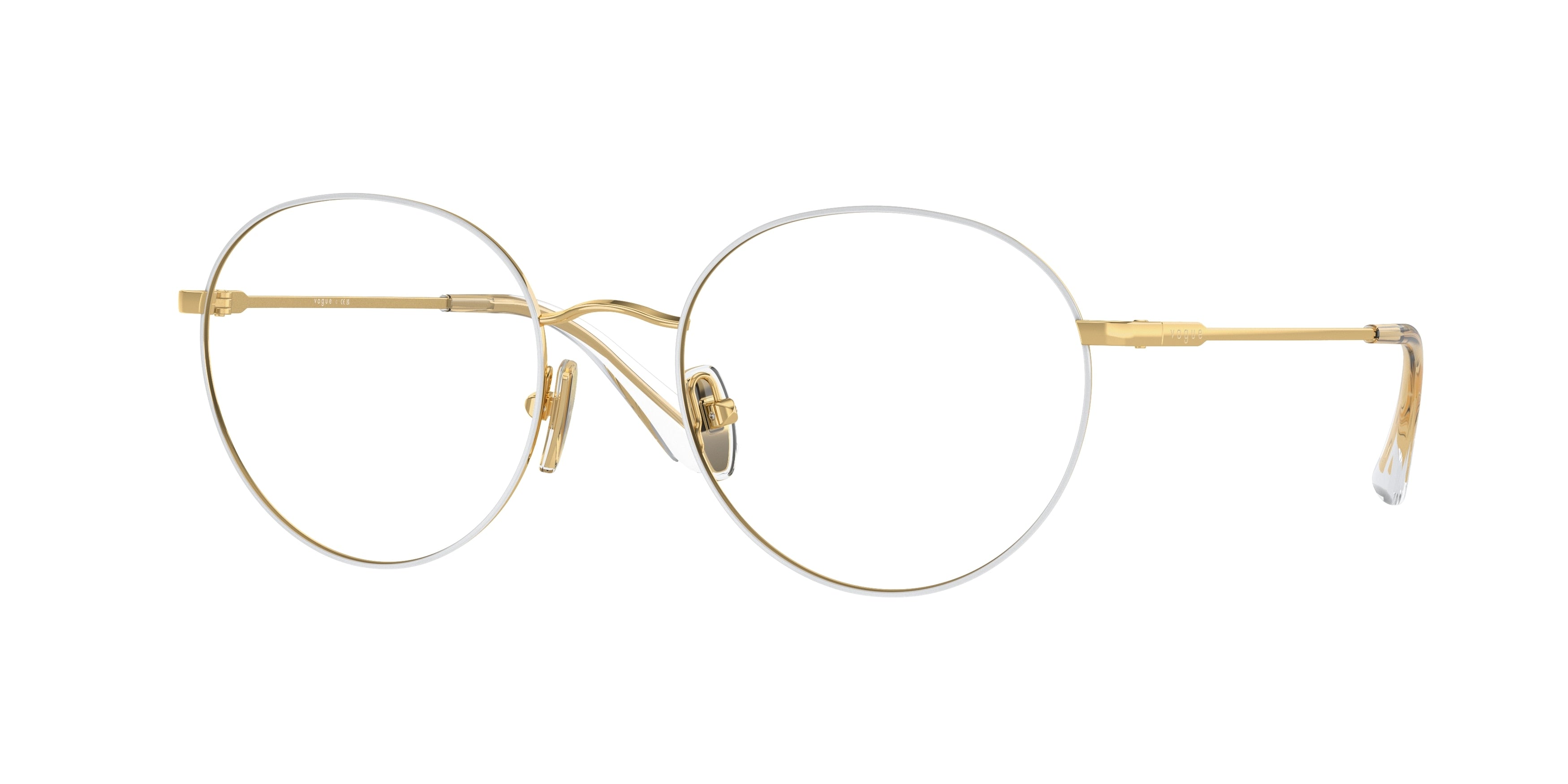 Vogue VO4177 Phantos Eyeglasses  5120-Top White/Gold 52-135-19 - Color Map White