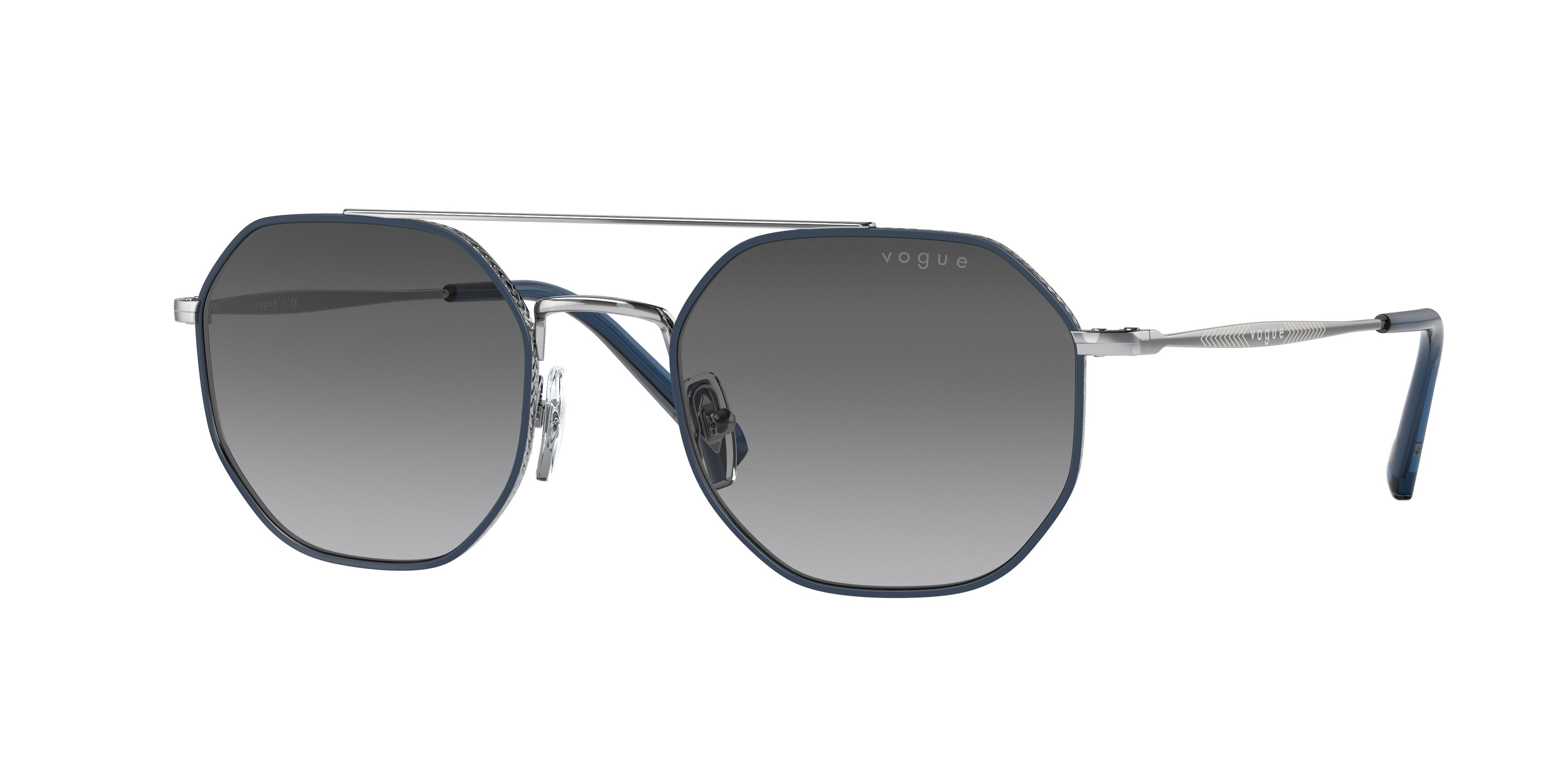 Vogue VO4193S Irregular Sunglasses  323/11-Top Blue/Silver 51-145-20 - Color Map Blue