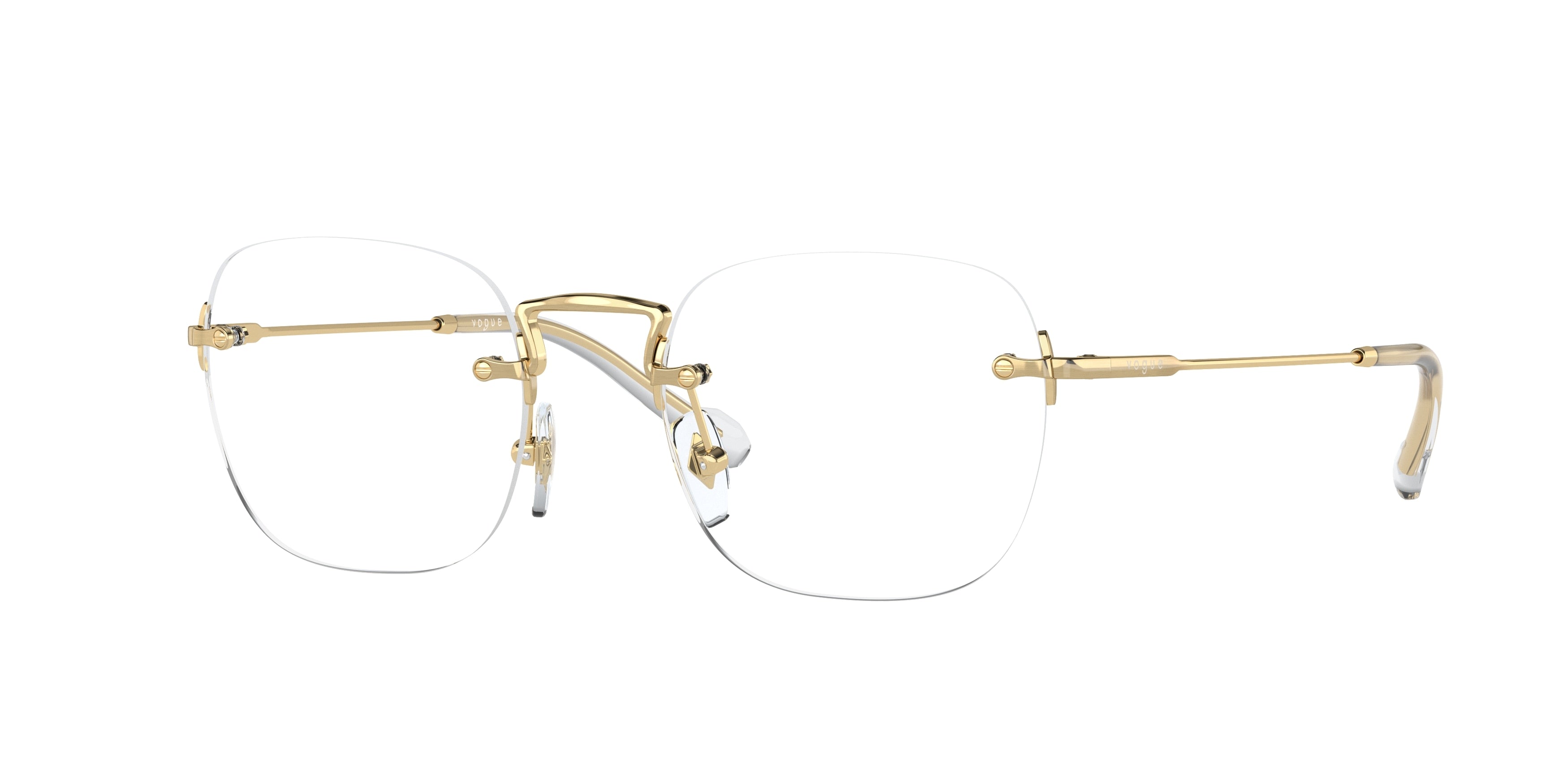 Vogue VO4219 Rectangle Eyeglasses  280-Brushed Gold 49-145-19 - Color Map Gold