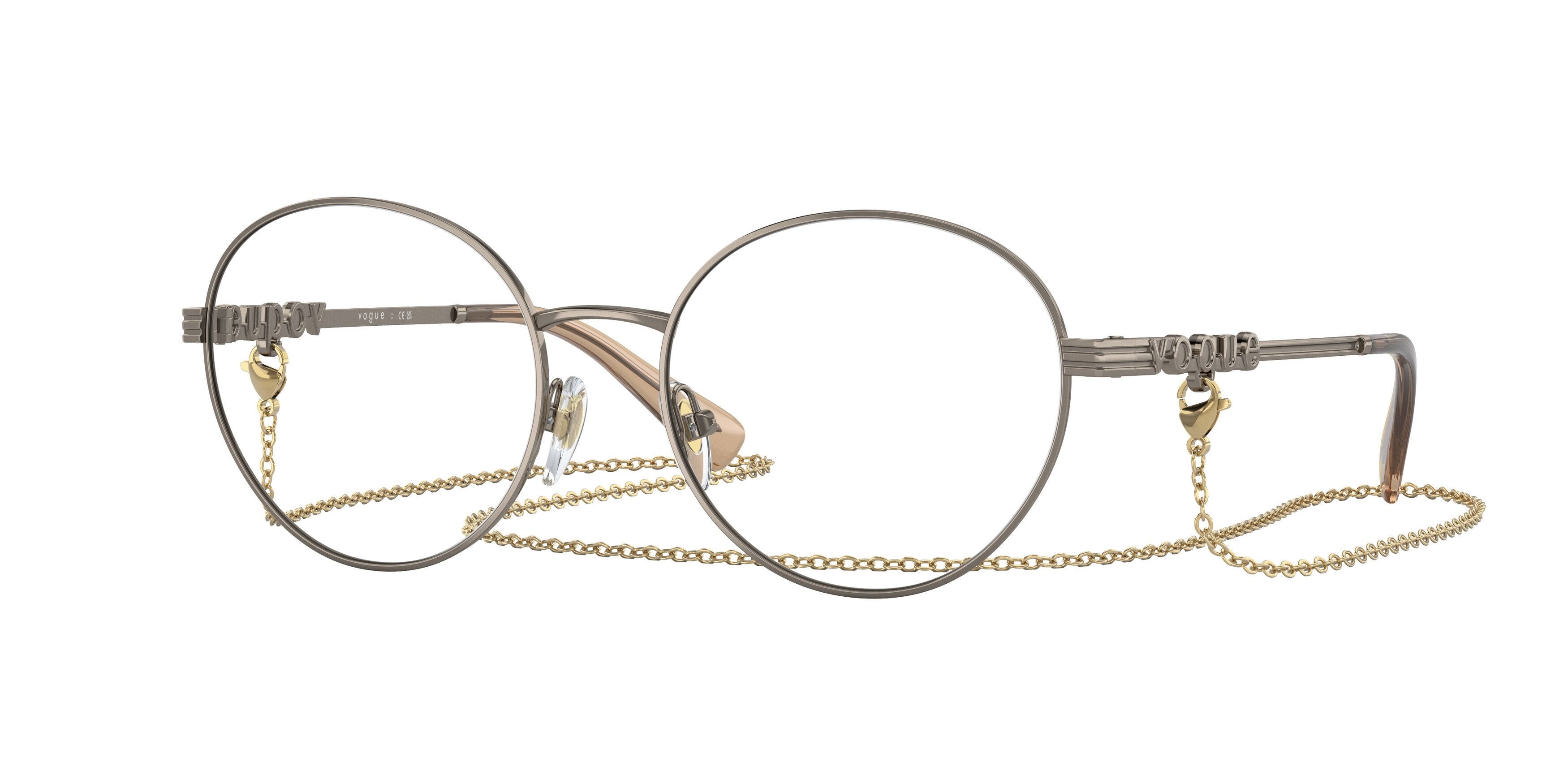 Vogue VO4222 Phantos Eyeglasses  5138-Light Brown 51-135-17 - Color Map Brown