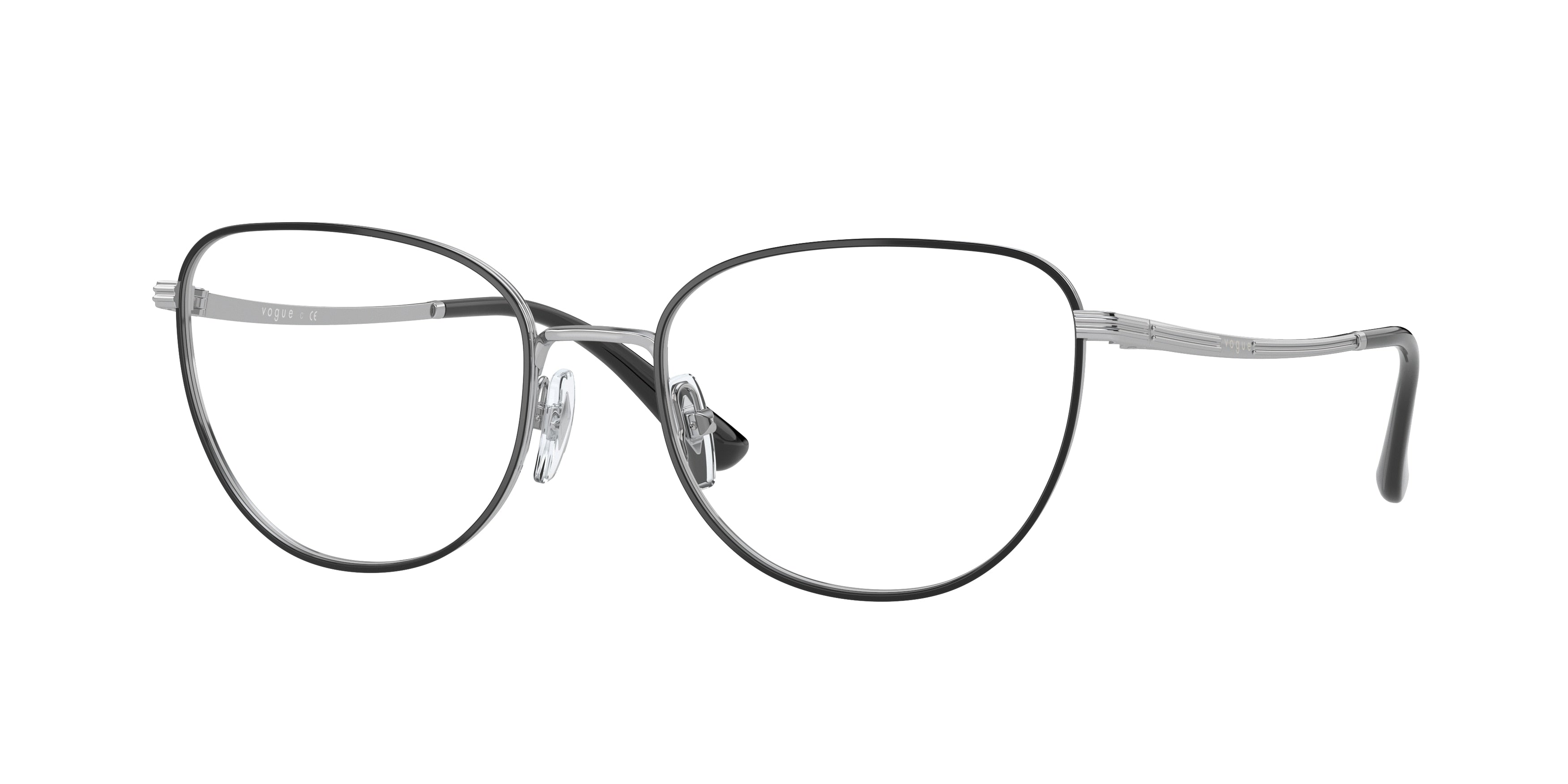 Vogue VO4229 Butterfly Eyeglasses  323-Top Black/Silver 53-140-18 - Color Map Black