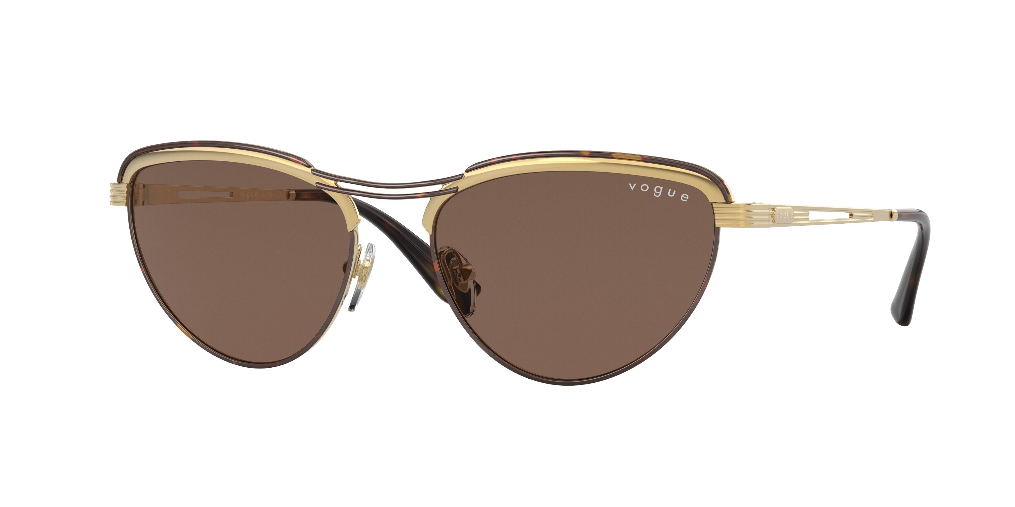 Vogue VO4236S Irregular Sunglasses  507873-Top Havana/Gold 55-135-17 - Color Map Brown