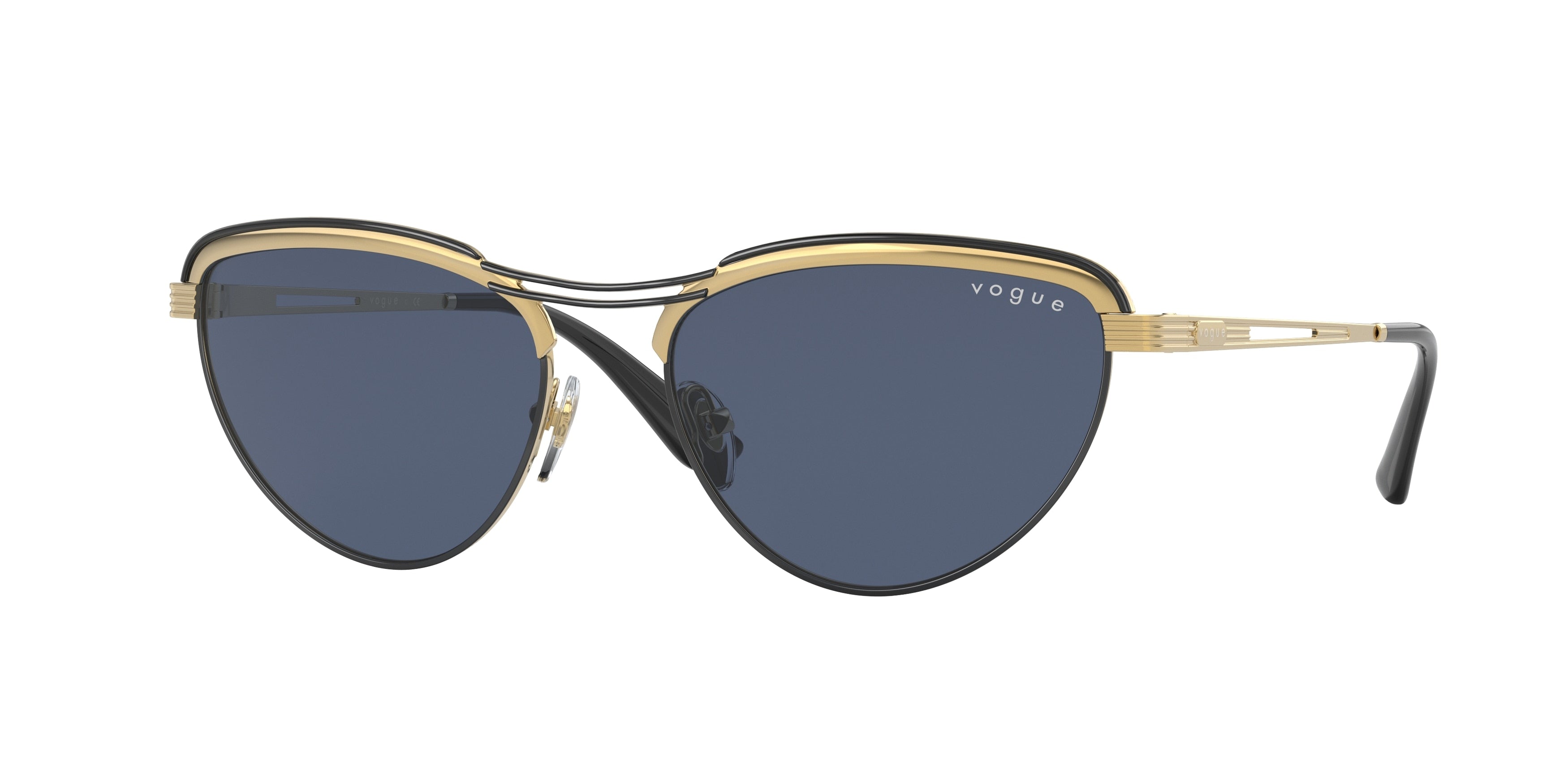 Vogue VO4236S Irregular Sunglasses  917/80-Top Black/Gold 55-135-17 - Color Map Black