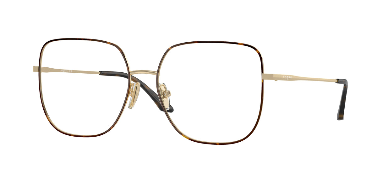 Vogue VO4238D Irregular Eyeglasses  5078-Top Havana/Pale Gold 56-145-16 - Color Map Brown
