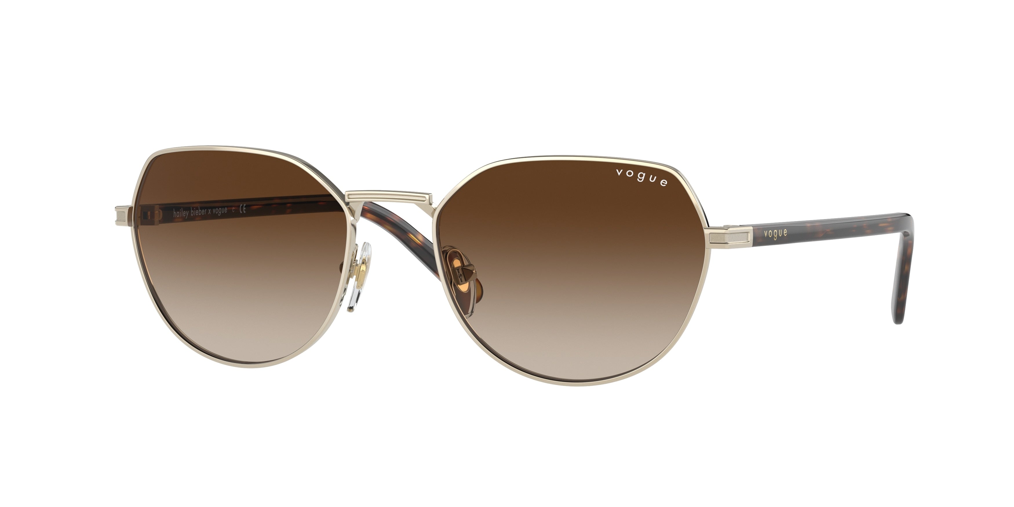 Vogue VO4242S Round Sunglasses  848/13-Pale Gold 53-135-18 - Color Map Gold