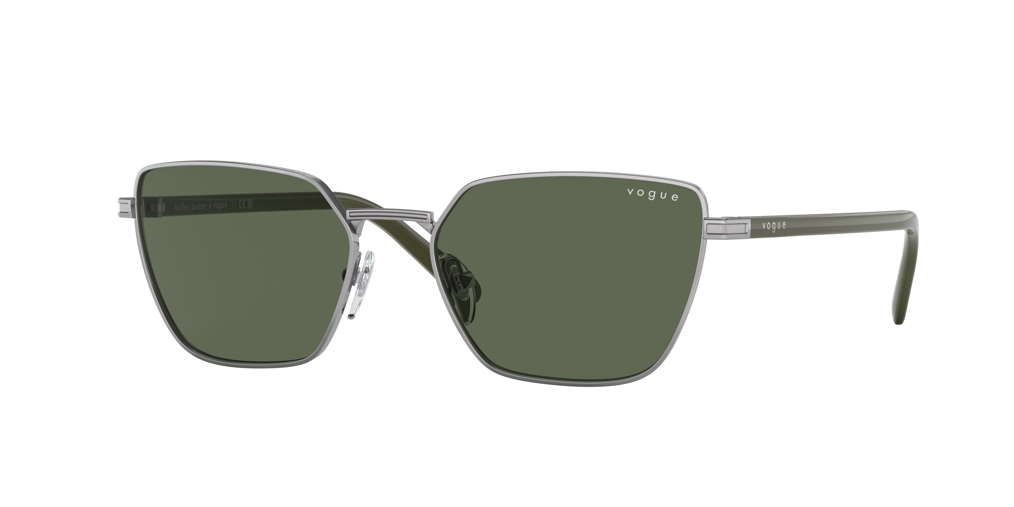 Vogue VO4245S Rectangle Sunglasses  548/71-Gunmetal 53-135-17 - Color Map Grey